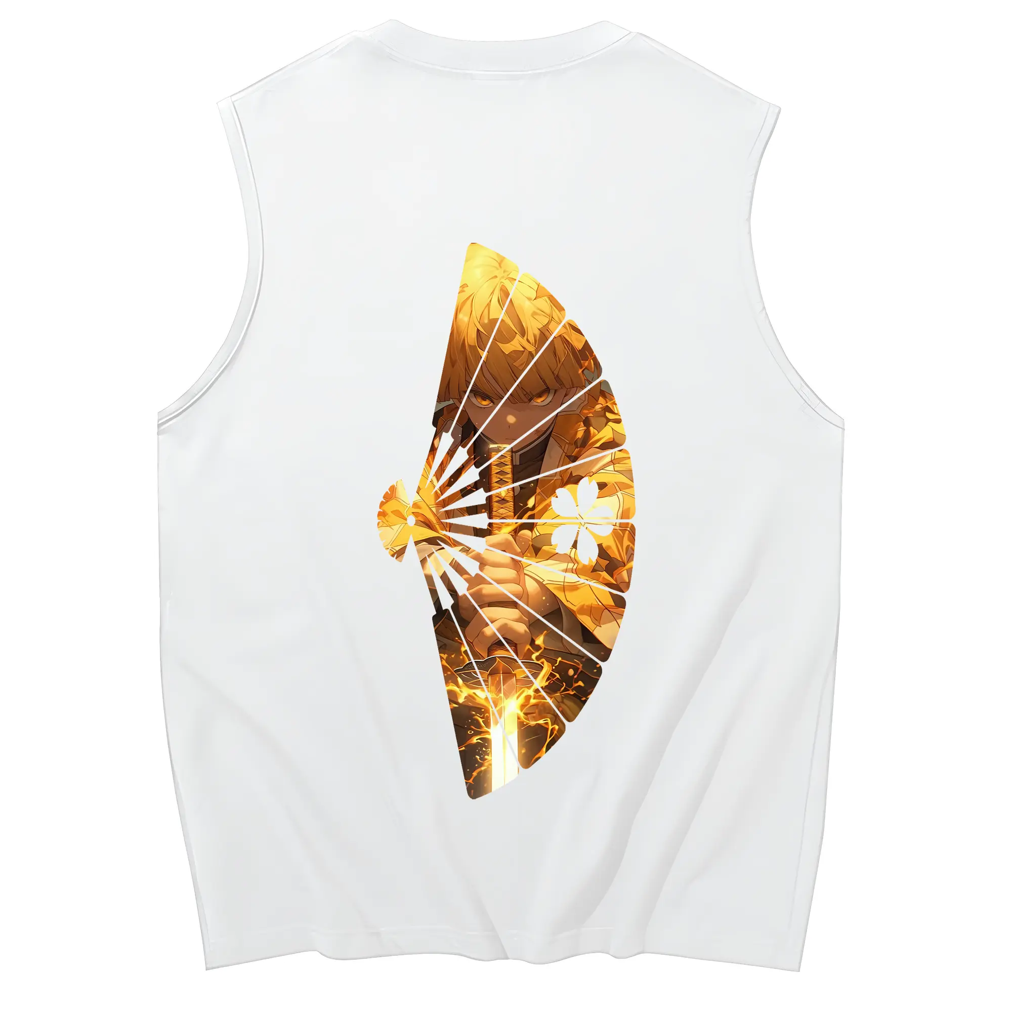 鬼滅の刃 グッズ,我妻 善逸 - コットン100％ タンクトップ ・ 背面プリント ・ タイトシルエット ・ 快適 通気性 ・ スポーツ カジュアル 散歩用