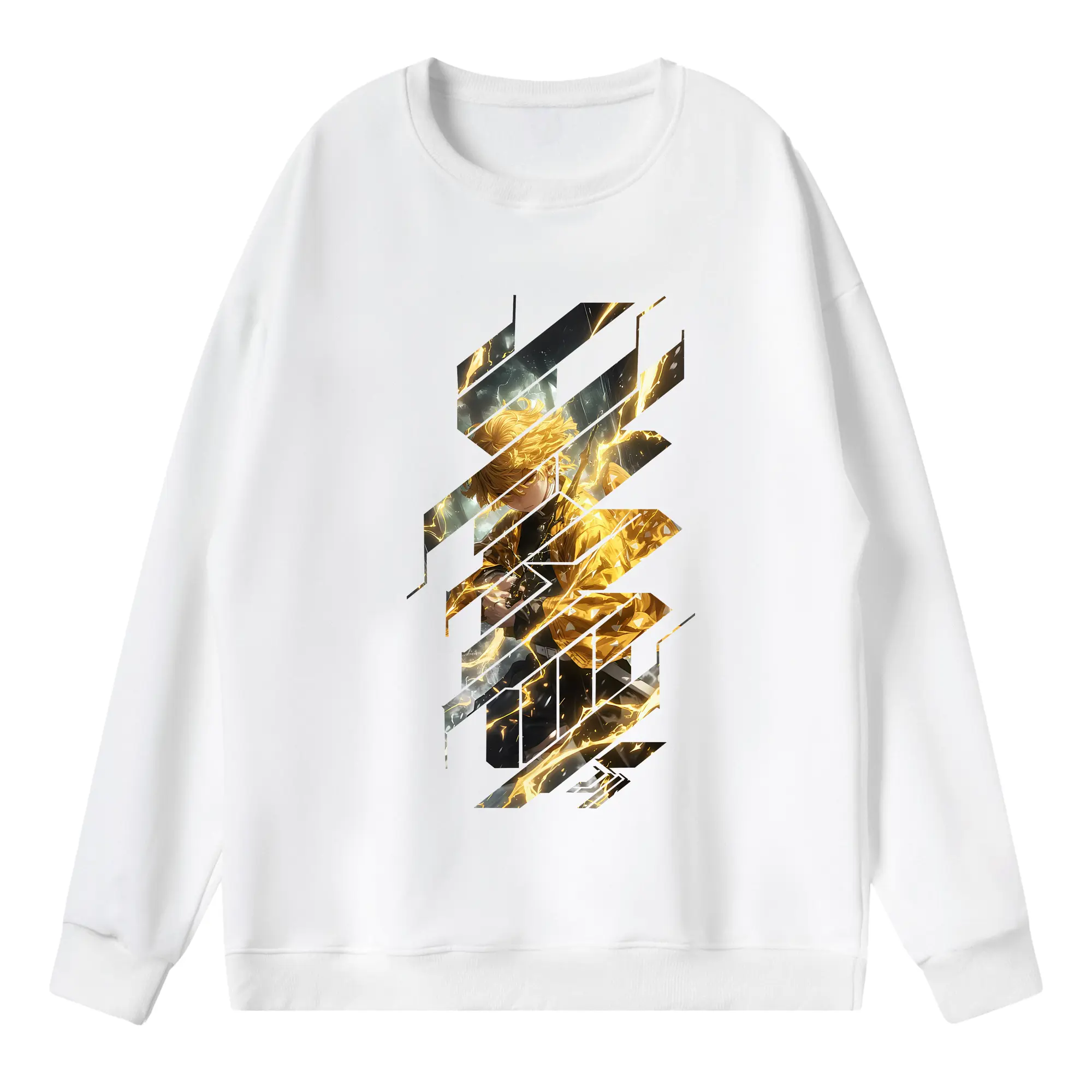 鬼滅の刃 グッズ,我妻 善逸 - 薄手 クルーネック スウェット 裏毛260g · ポリエステル 春秋向け カジュアル 男女兼用 · トレーナー デイリー スポーツ 散歩に最適