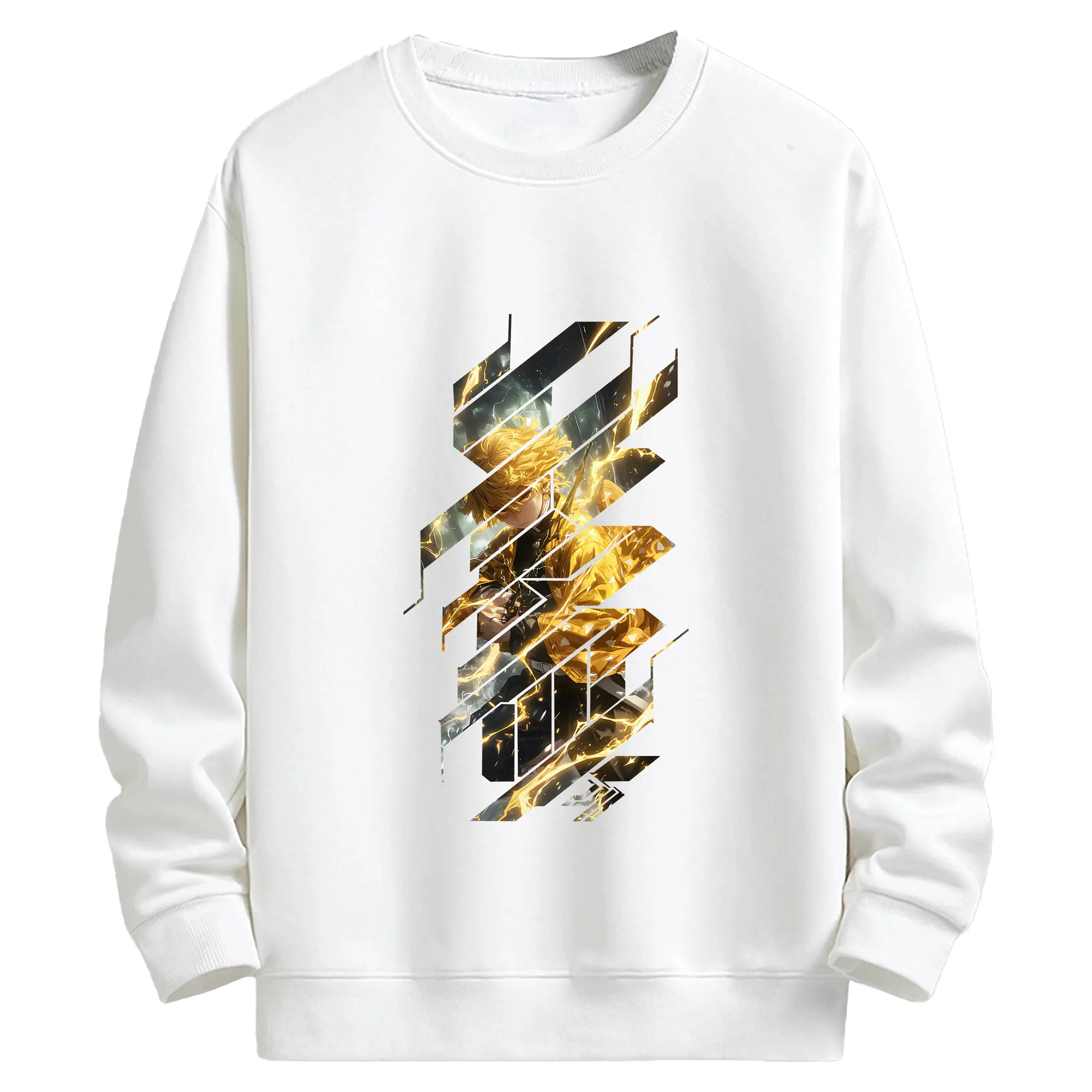 鬼滅の刃 グッズ,我妻 善逸 - キッズ クルーネックスウェットシャツ ・ フロントプリント ・ 綿80％ ポリエステル20％ ・ 快適 通学 スポーツ 日常使い お散歩用