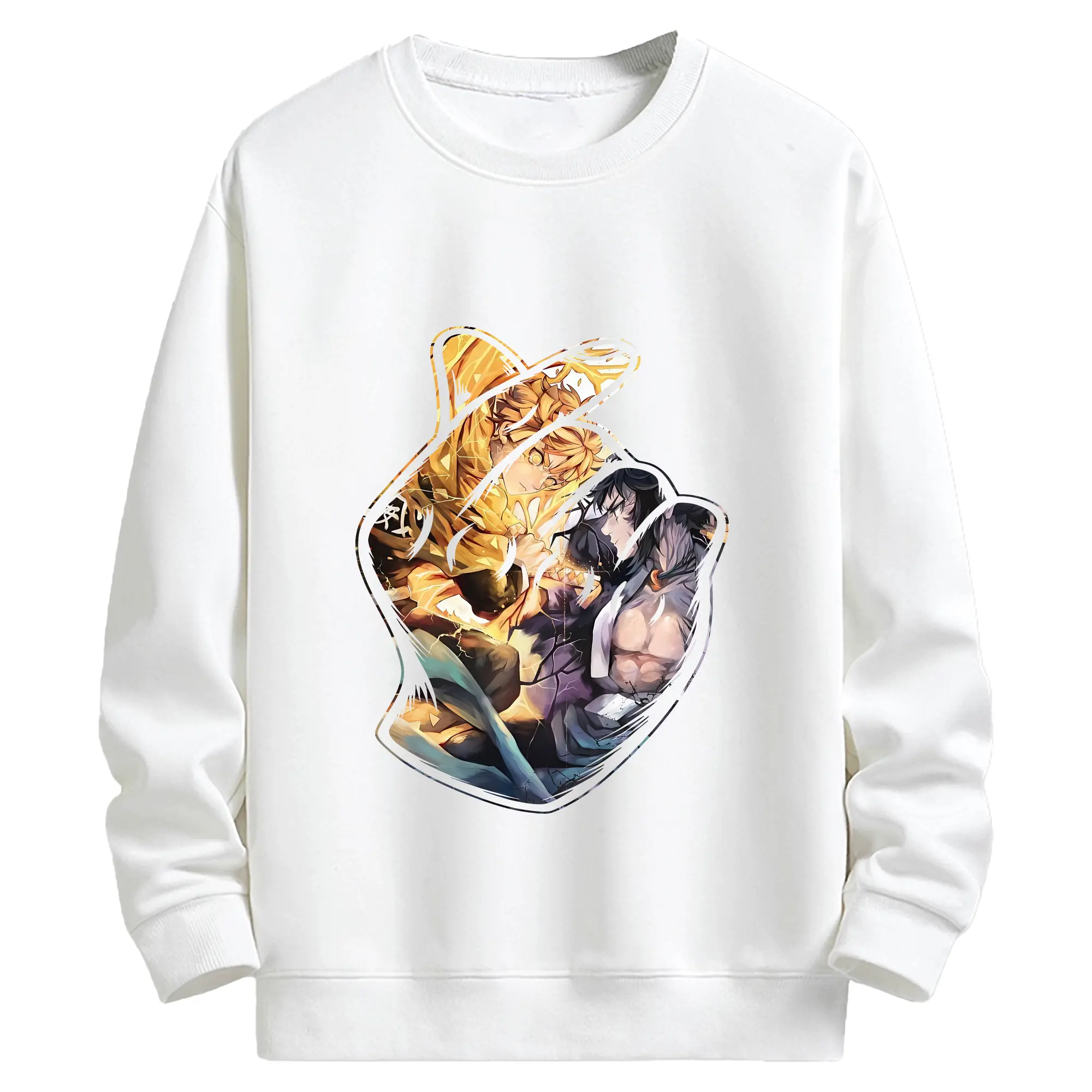 鬼滅の刃 グッズ,我妻 善逸 - キッズ クルーネックスウェットシャツ ・ フロントプリント ・ 綿80％ ポリエステル20％ ・ 快適 通学 スポーツ 日常使い お散歩用