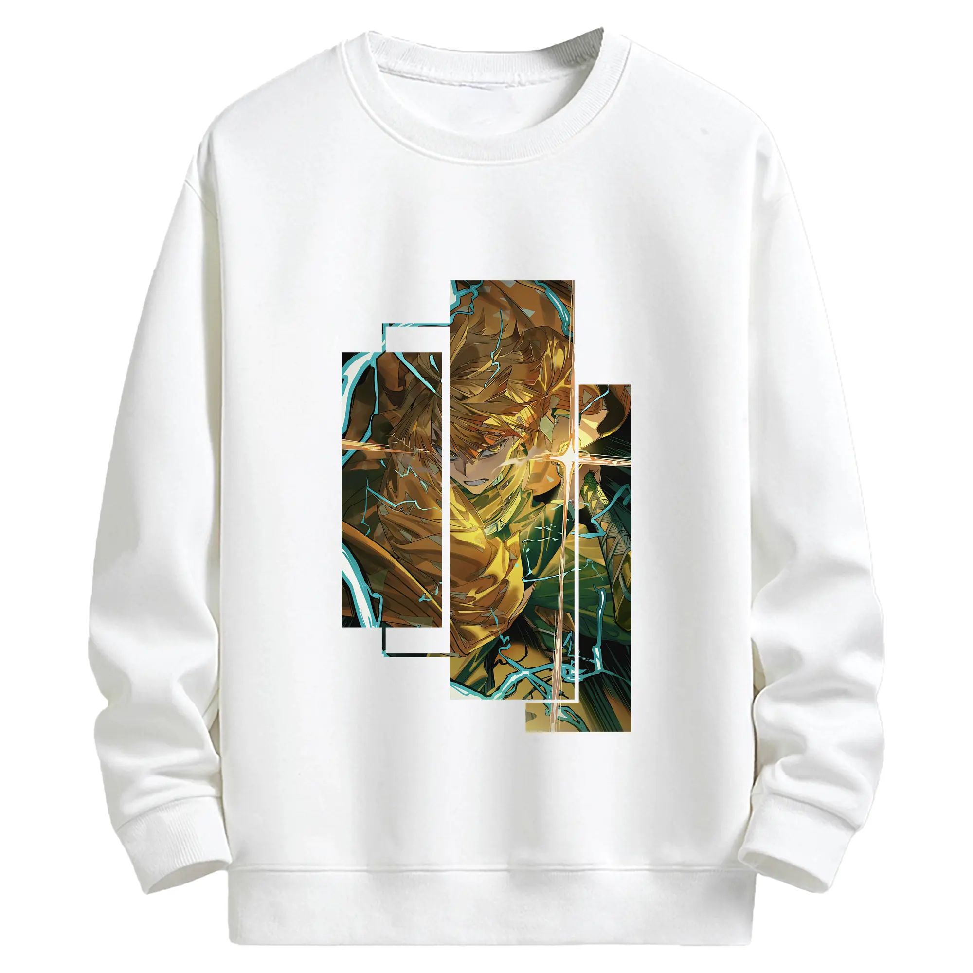 鬼滅の刃 グッズ,我妻 善逸 - キッズ クルーネックスウェットシャツ ・ フロントプリント ・ 綿80％ ポリエステル20％ ・ 快適 通学 スポーツ 日常使い お散歩用