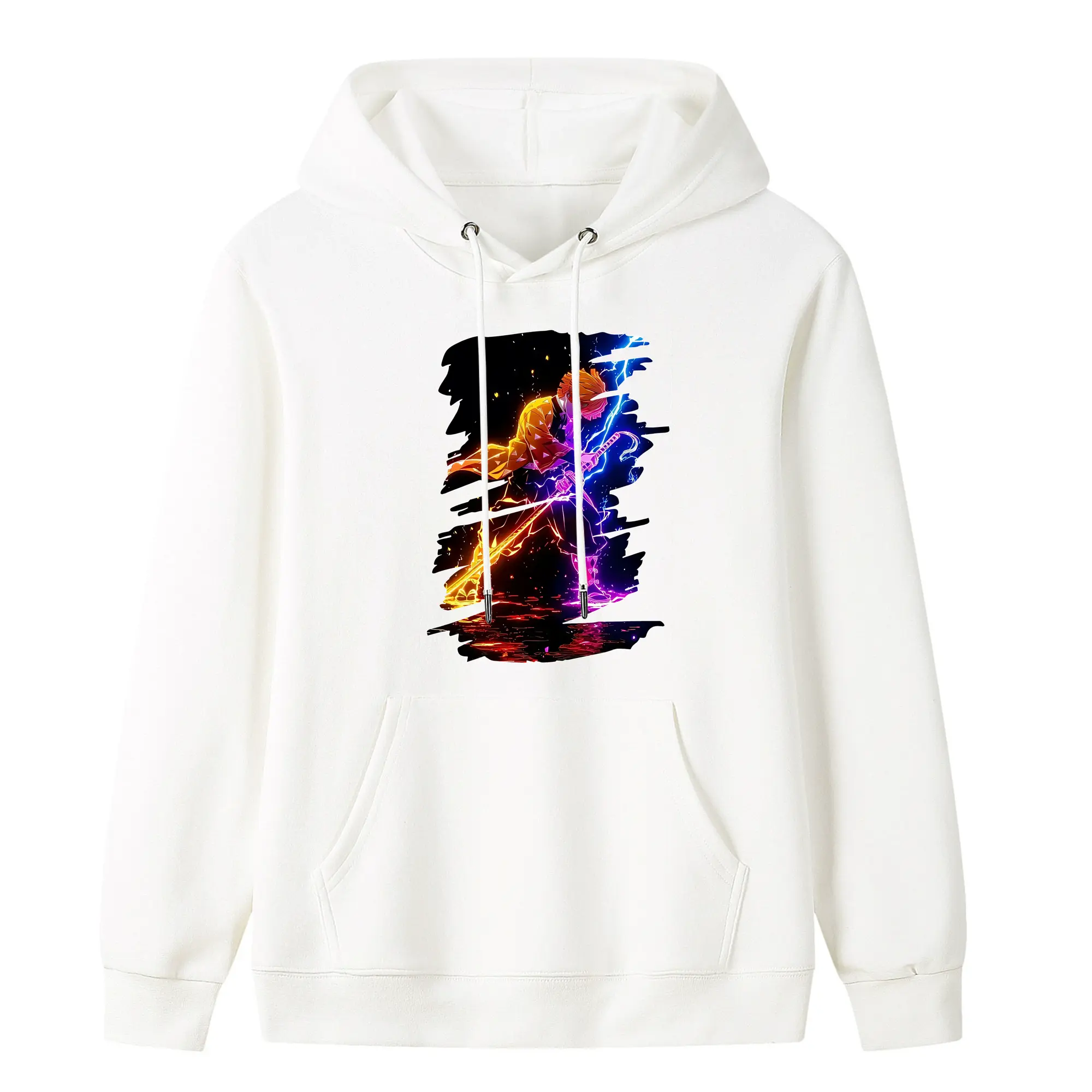 鬼滅の刃 グッズ,我妻 善逸 - キッズ フード付きパーカー ・ フロントプリント ・ ポリエステル100％ ・ 快適 通学 スポーツ 日常使い お散歩用