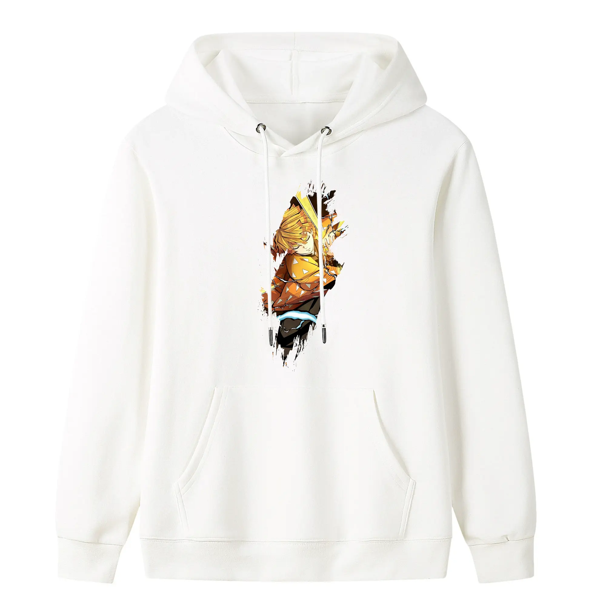 鬼滅の刃 グッズ,我妻 善逸 - キッズ フード付きパーカー ・ フロントプリント ・ ポリエステル100％ ・ 快適 通学 スポーツ 日常使い お散歩用