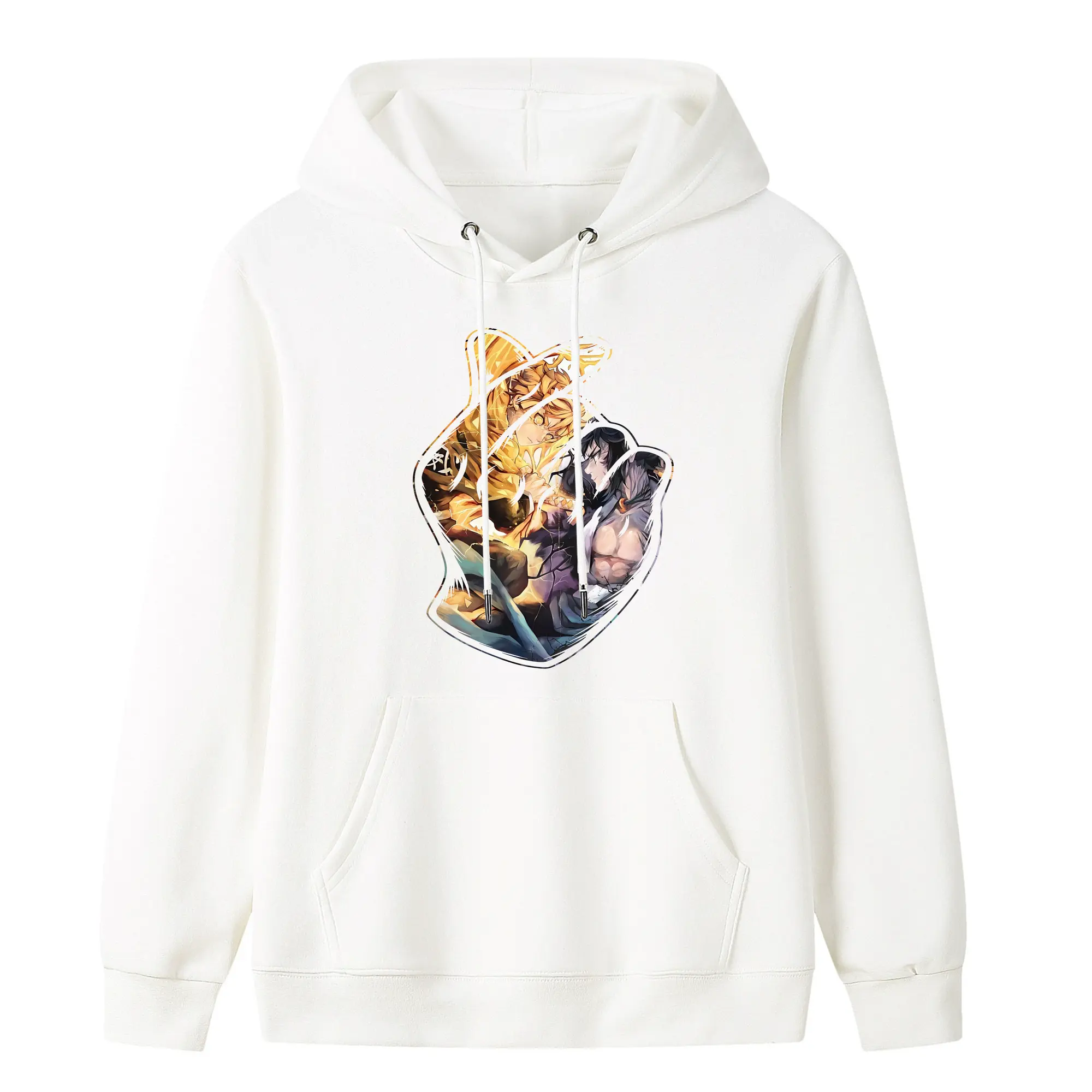 鬼滅の刃 グッズ,我妻 善逸 - キッズ フード付きパーカー ・ フロントプリント ・ ポリエステル100％ ・ 快適 通学 スポーツ 日常使い お散歩用