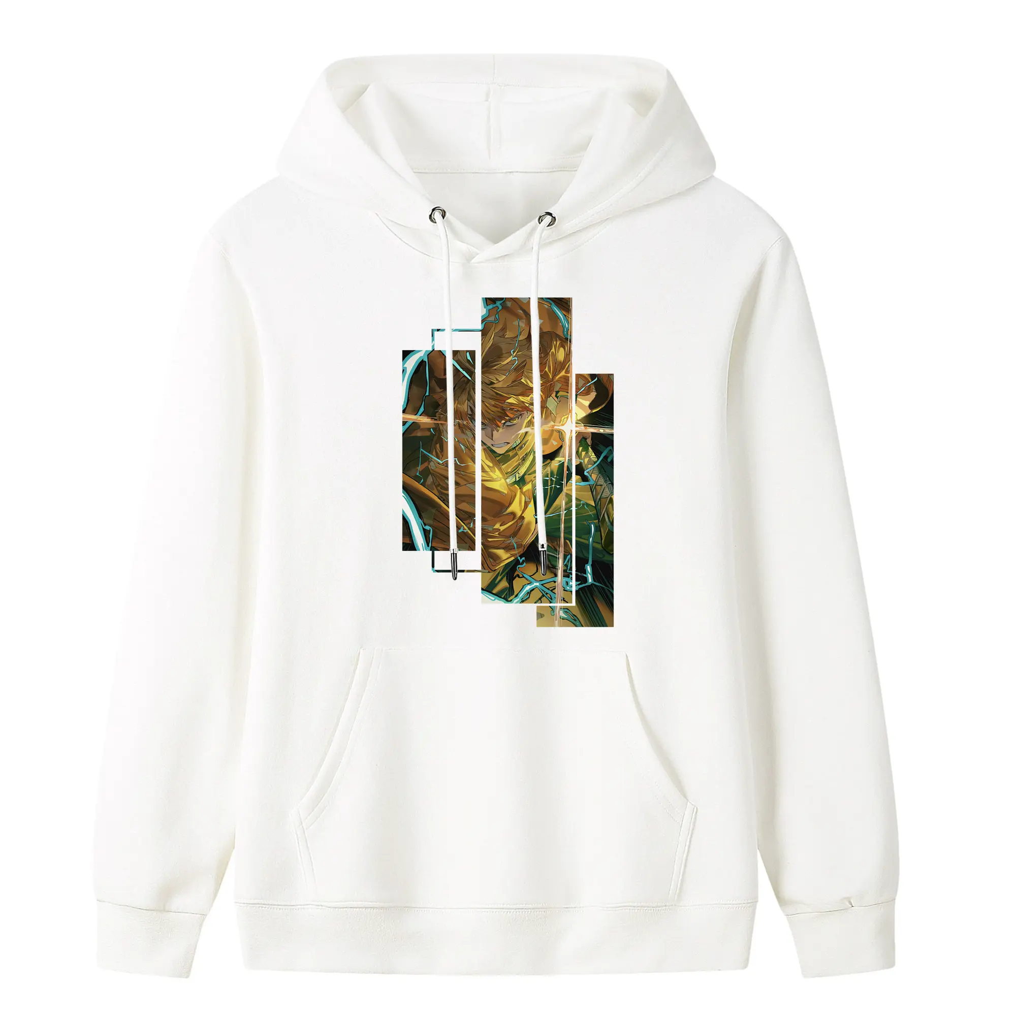 鬼滅の刃 グッズ,我妻 善逸 - キッズ フード付きパーカー ・ フロントプリント ・ ポリエステル100％ ・ 快適 通学 スポーツ 日常使い お散歩用