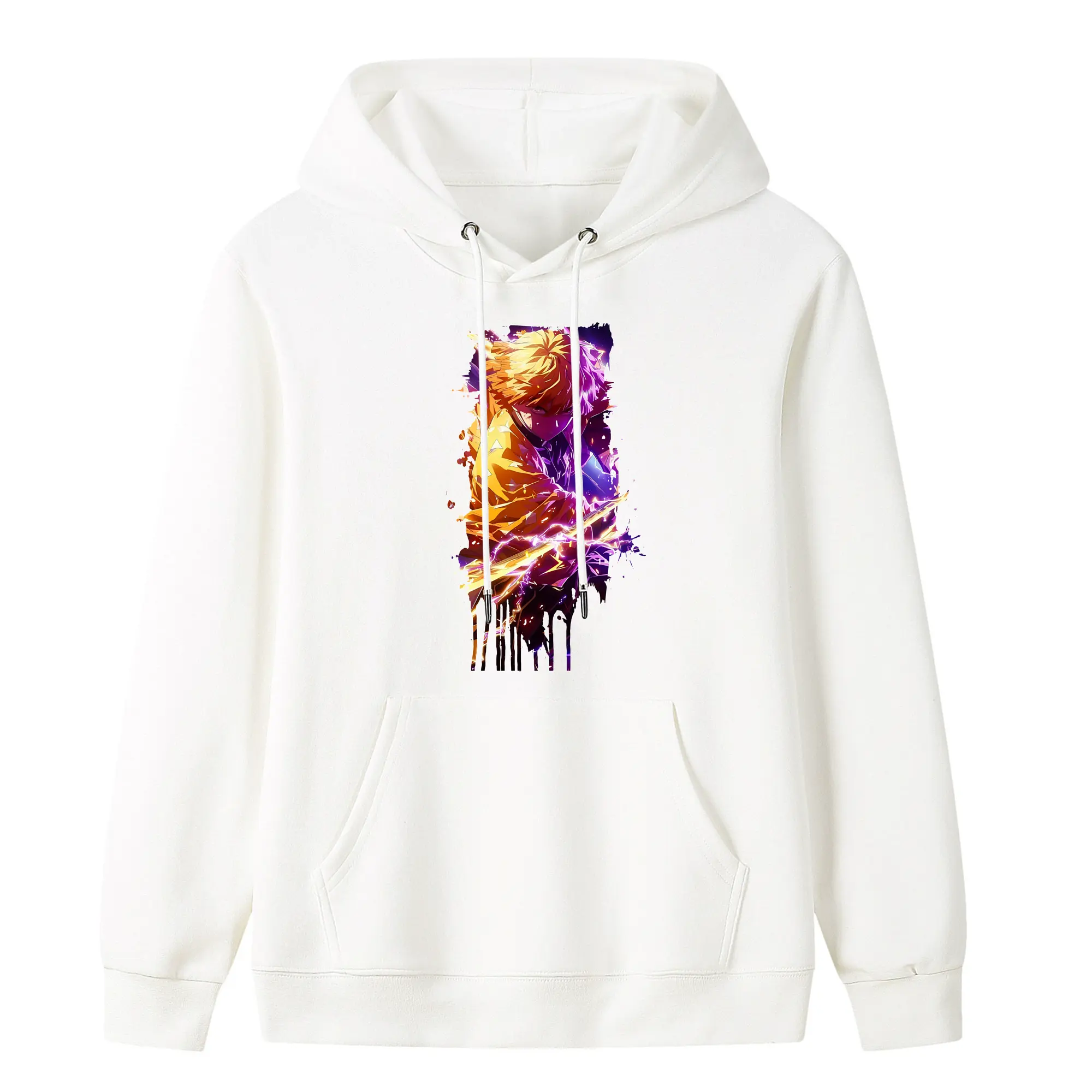 鬼滅の刃 グッズ,我妻 善逸 - キッズ フード付きパーカー ・ フロントプリント ・ ポリエステル100％ ・ 快適 通学 スポーツ 日常使い お散歩用