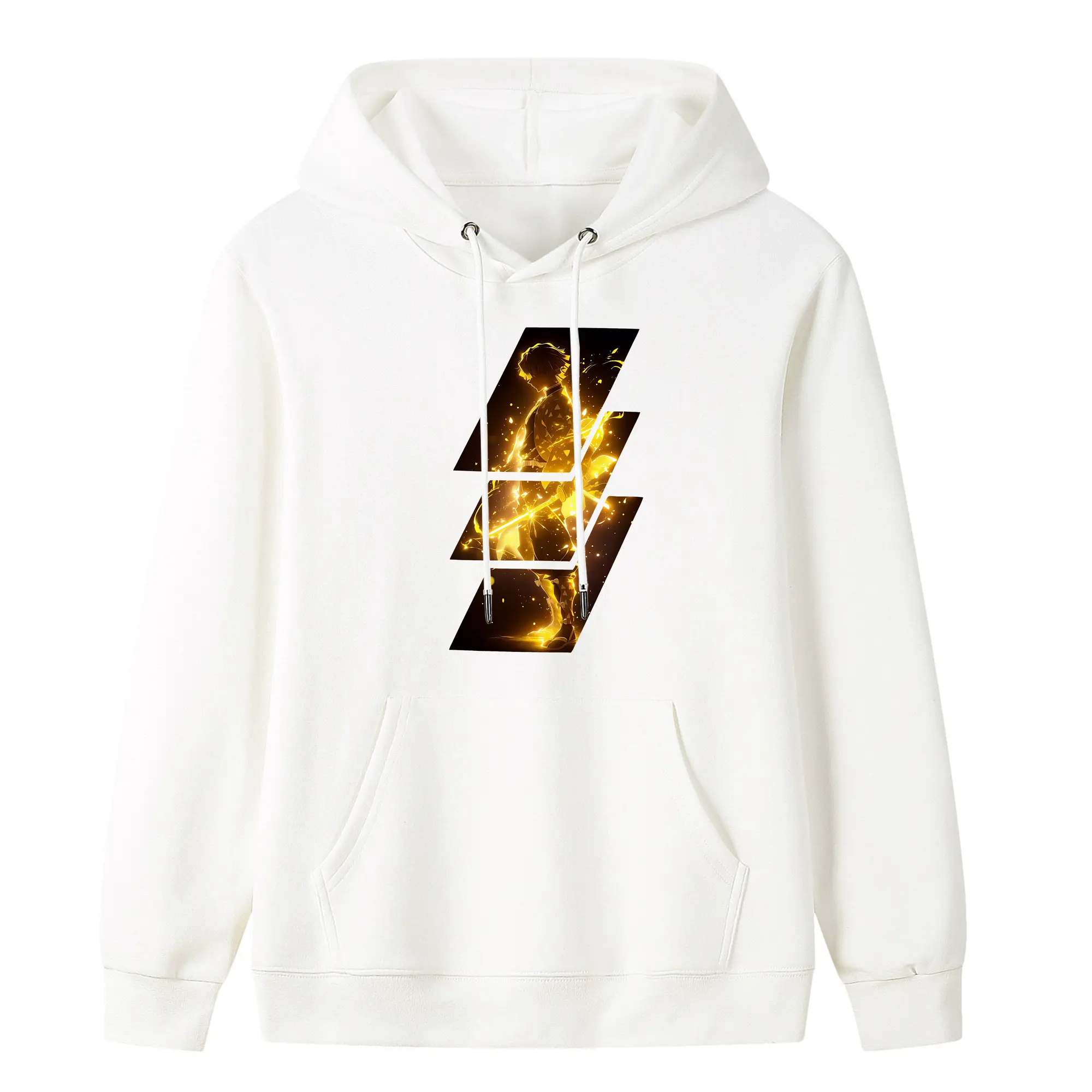 鬼滅の刃 グッズ,我妻 善逸 - キッズ フード付きパーカー ・ フロントプリント ・ ポリエステル100％ ・ 快適 通学 スポーツ 日常使い お散歩用