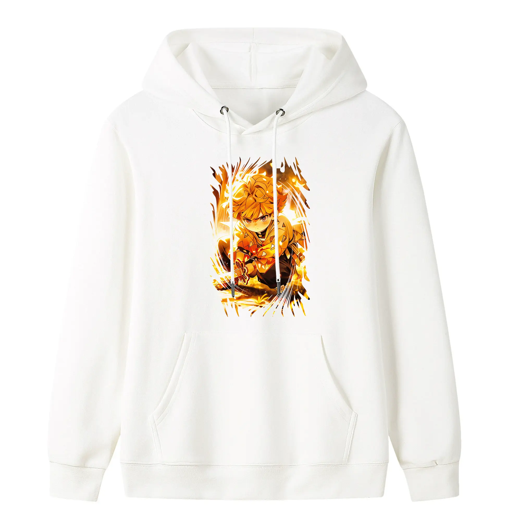 鬼滅の刃 グッズ,我妻 善逸 - キッズ フード付きパーカー ・ フロントプリント ・ ポリエステル100％ ・ 快適 通学 スポーツ 日常使い お散歩用
