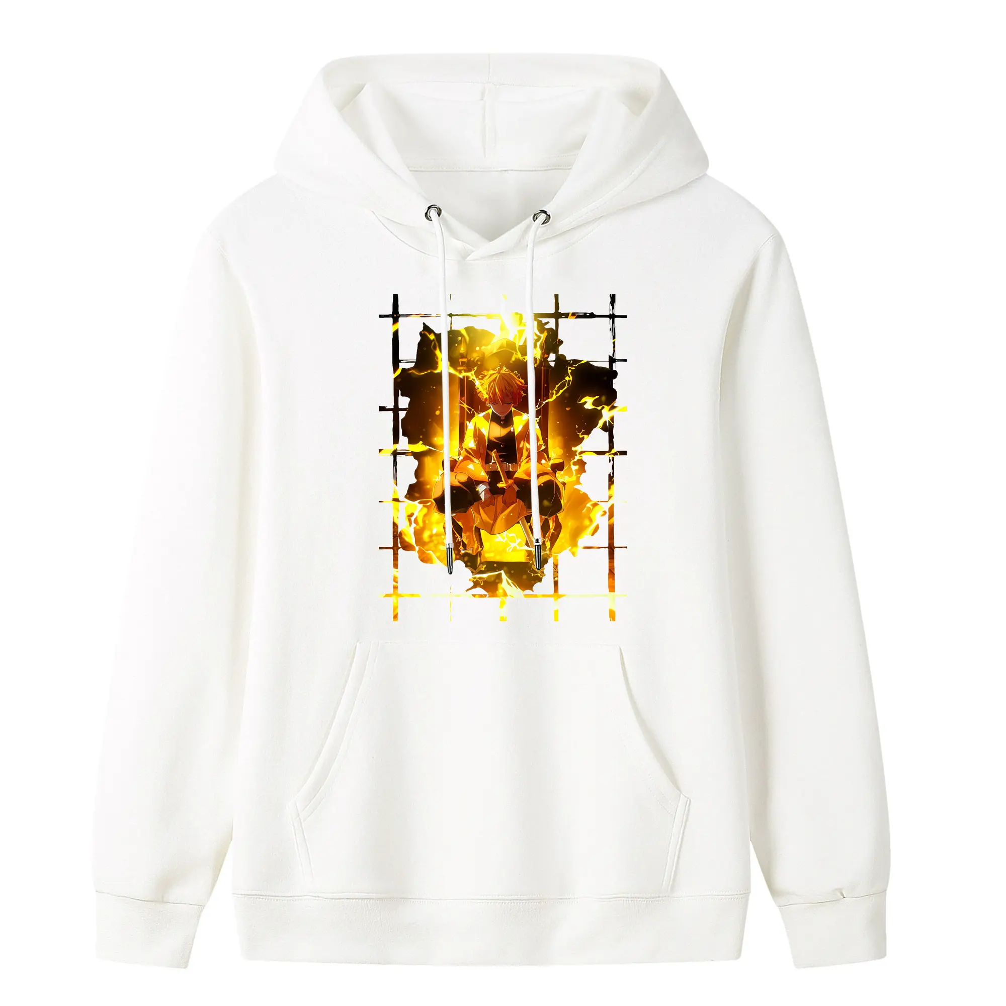 鬼滅の刃 グッズ,我妻 善逸 - キッズ フード付きパーカー ・ フロントプリント ・ ポリエステル100％ ・ 快適 通学 スポーツ 日常使い お散歩用