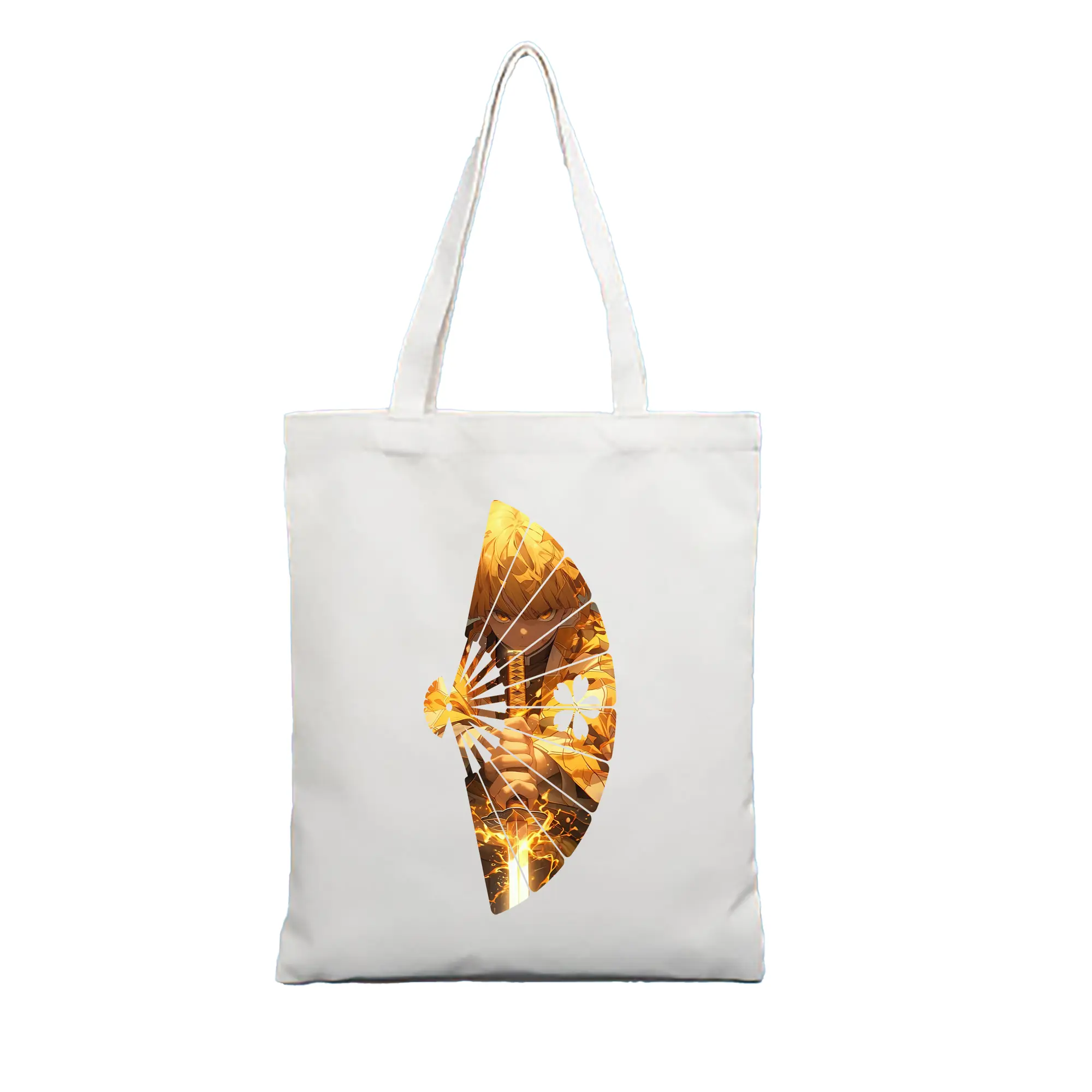 鬼滅の刃 グッズ,我妻 善逸 - 縦型キャンバス手提げバッグ（トートバッグ） ・ キャンバス素材 ・ ショッピング用 ・ 軽量 丈夫 お手入れ簡単