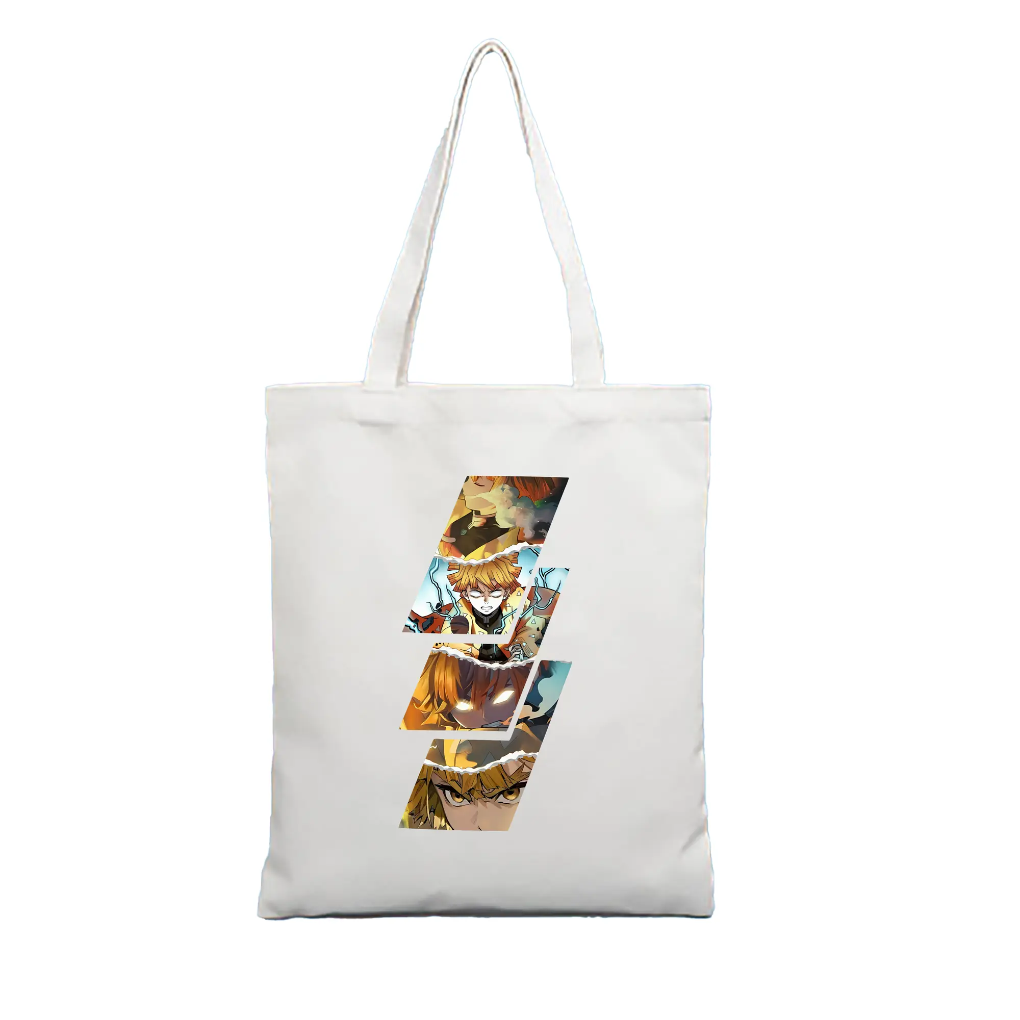 鬼滅の刃 グッズ,我妻 善逸 - 縦型キャンバス手提げバッグ（トートバッグ） ・ キャンバス素材 ・ ショッピング用 ・ 軽量 丈夫 お手入れ簡単