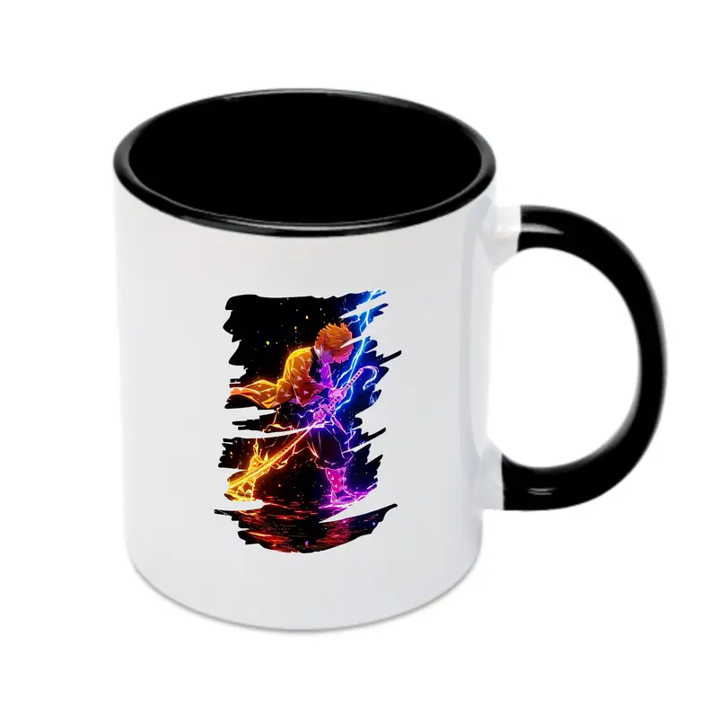 鬼滅の刃 グッズ,我妻 善逸 - カラフルマグカップ ・ 陶器 ・ 熱転写プリント ・ 鮮やかデザイン ・ 耐久性 高品質 ・ コーヒー お茶 ギフト用