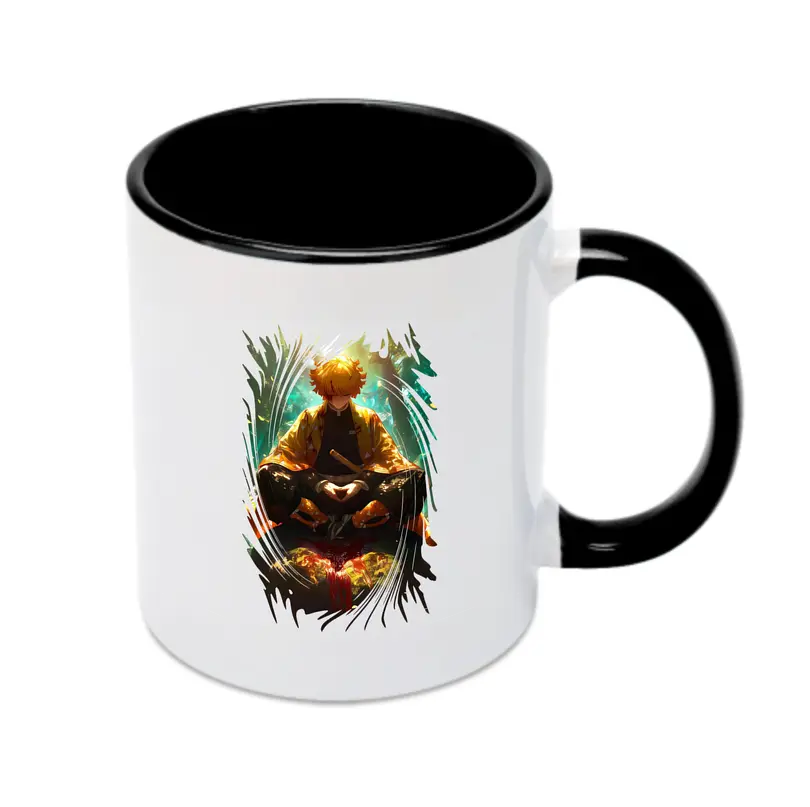 鬼滅の刃 グッズ,我妻 善逸 - カラフルマグカップ ・ 陶器 ・ 熱転写プリント ・ 鮮やかデザイン ・ 耐久性 高品質 ・ コーヒー お茶 ギフト用