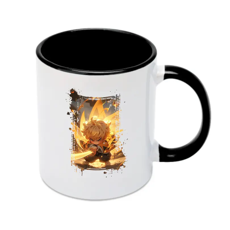 鬼滅の刃 グッズ,我妻 善逸 - カラフルマグカップ ・ 陶器 ・ 熱転写プリント ・ 鮮やかデザイン ・ 耐久性 高品質 ・ コーヒー お茶 ギフト用