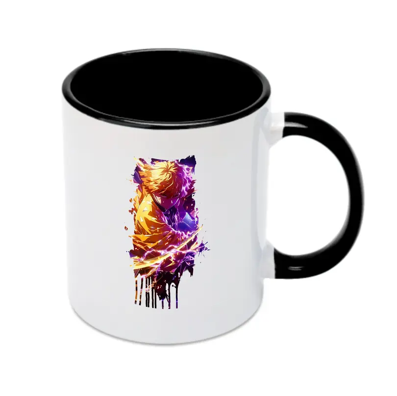 鬼滅の刃 グッズ,我妻 善逸 - カラフルマグカップ ・ 陶器 ・ 熱転写プリント ・ 鮮やかデザイン ・ 耐久性 高品質 ・ コーヒー お茶 ギフト用