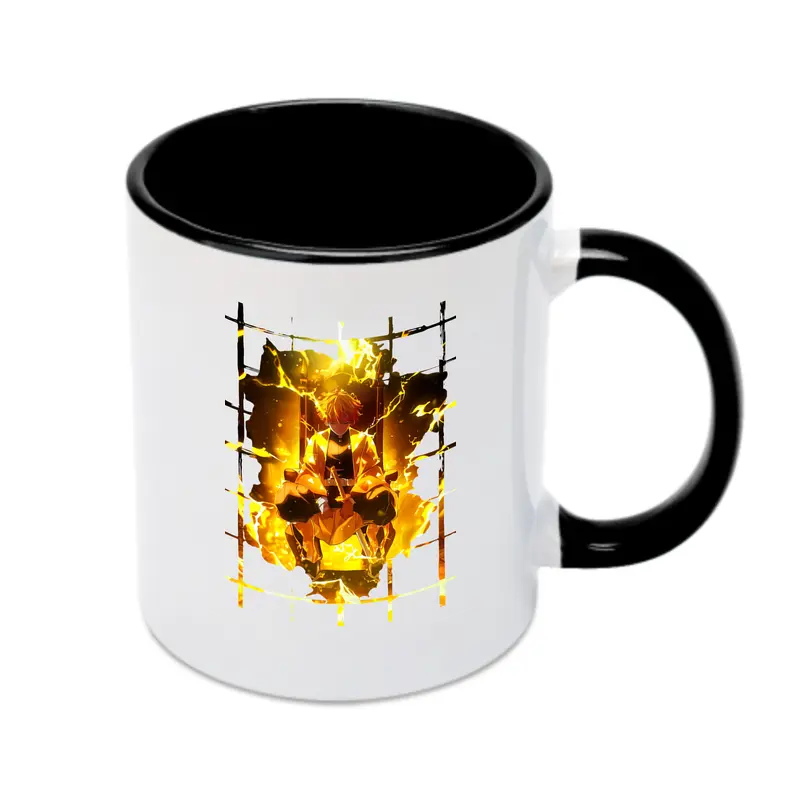 鬼滅の刃 グッズ,我妻 善逸 - カラフルマグカップ ・ 陶器 ・ 熱転写プリント ・ 鮮やかデザイン ・ 耐久性 高品質 ・ コーヒー お茶 ギフト用