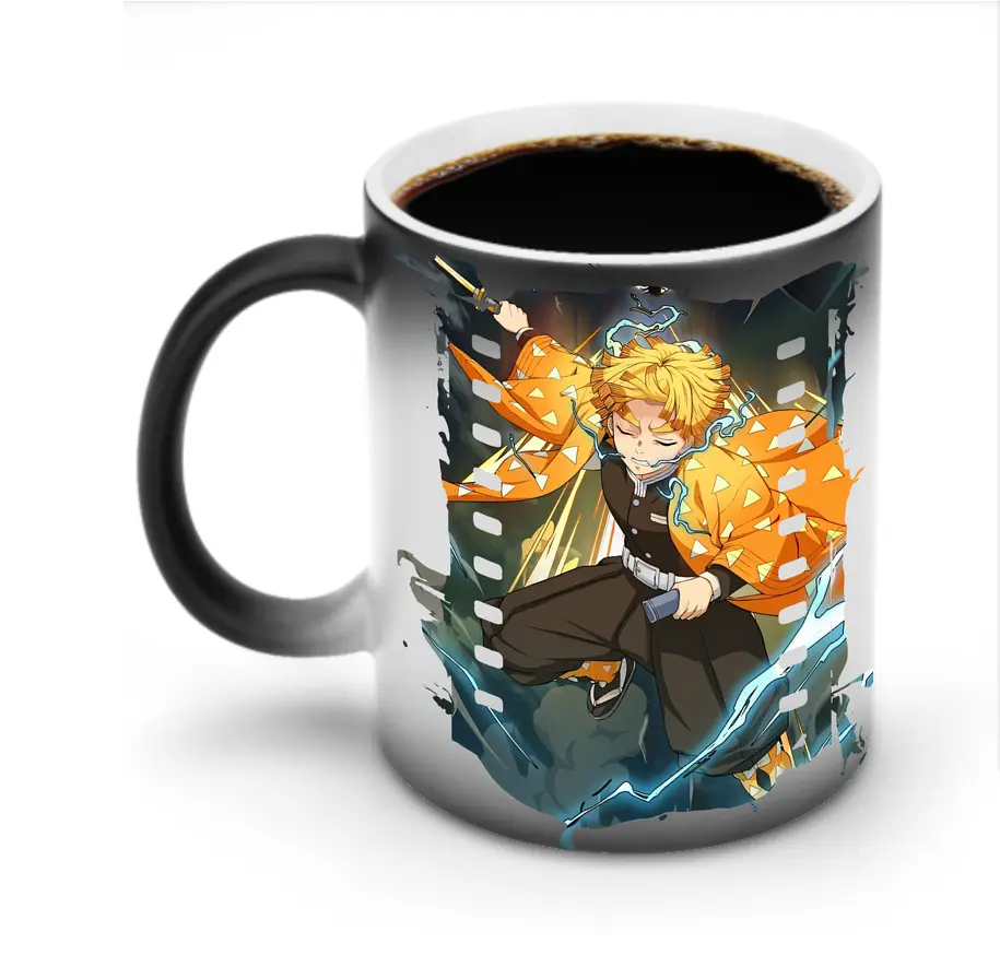 鬼滅の刃 グッズ,我妻 善逸 - 変色マグカップ ・ セラミック ・ 熱転写プリント ・ 耐久性 高品質 ・ ギフト・自宅用 コーヒー お茶