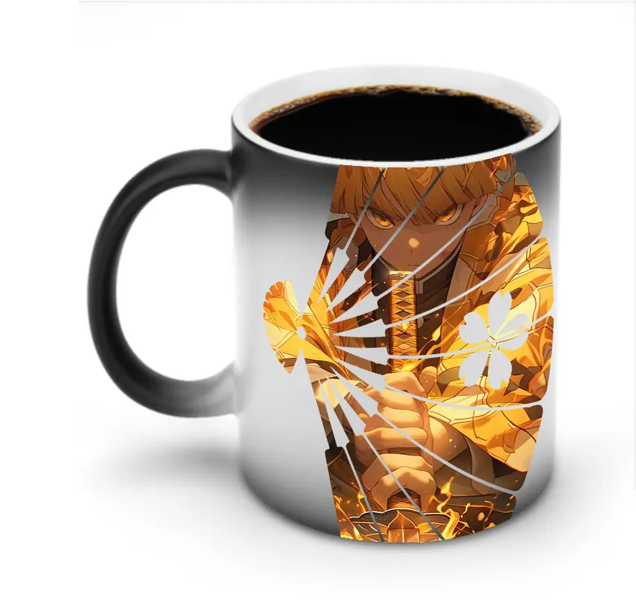 鬼滅の刃 グッズ,我妻 善逸 - 変色マグカップ ・ セラミック ・ 熱転写プリント ・ 耐久性 高品質 ・ ギフト・自宅用 コーヒー お茶