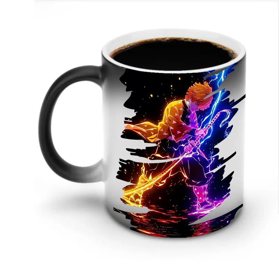 鬼滅の刃 グッズ,我妻 善逸 - 変色マグカップ ・ セラミック ・ 熱転写プリント ・ 耐久性 高品質 ・ ギフト・自宅用 コーヒー お茶