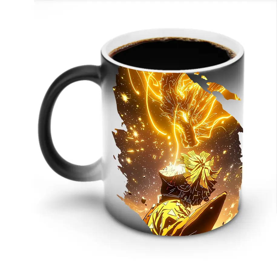 鬼滅の刃 グッズ,我妻 善逸 - 変色マグカップ ・ セラミック ・ 熱転写プリント ・ 耐久性 高品質 ・ ギフト・自宅用 コーヒー お茶