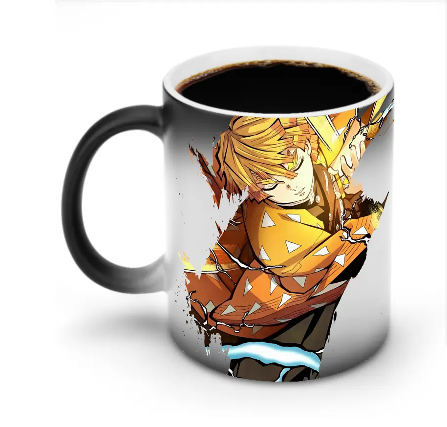 鬼滅の刃 グッズ,我妻 善逸 - 変色マグカップ ・ セラミック ・ 熱転写プリント ・ 耐久性 高品質 ・ ギフト・自宅用 コーヒー お茶