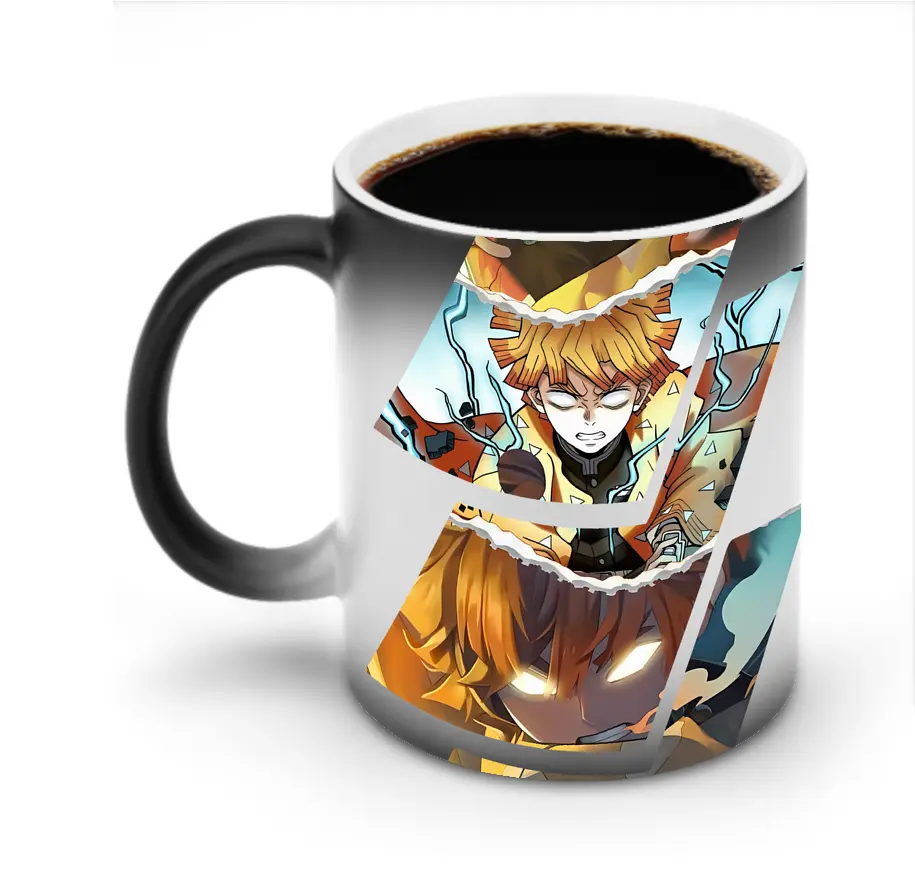 鬼滅の刃 グッズ,我妻 善逸 - 変色マグカップ ・ セラミック ・ 熱転写プリント ・ 耐久性 高品質 ・ ギフト・自宅用 コーヒー お茶