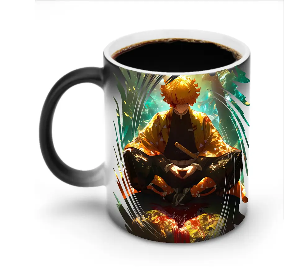 鬼滅の刃 グッズ,我妻 善逸 - 変色マグカップ ・ セラミック ・ 熱転写プリント ・ 耐久性 高品質 ・ ギフト・自宅用 コーヒー お茶