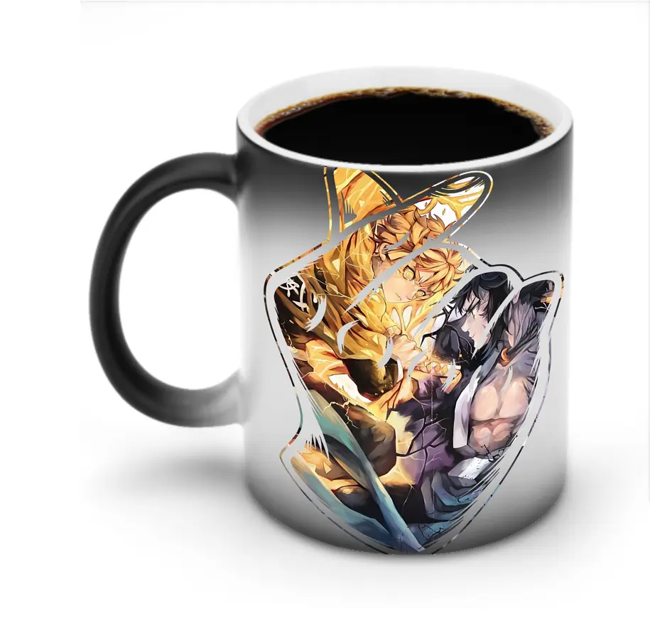 鬼滅の刃 グッズ,我妻 善逸 - 変色マグカップ ・ セラミック ・ 熱転写プリント ・ 耐久性 高品質 ・ ギフト・自宅用 コーヒー お茶