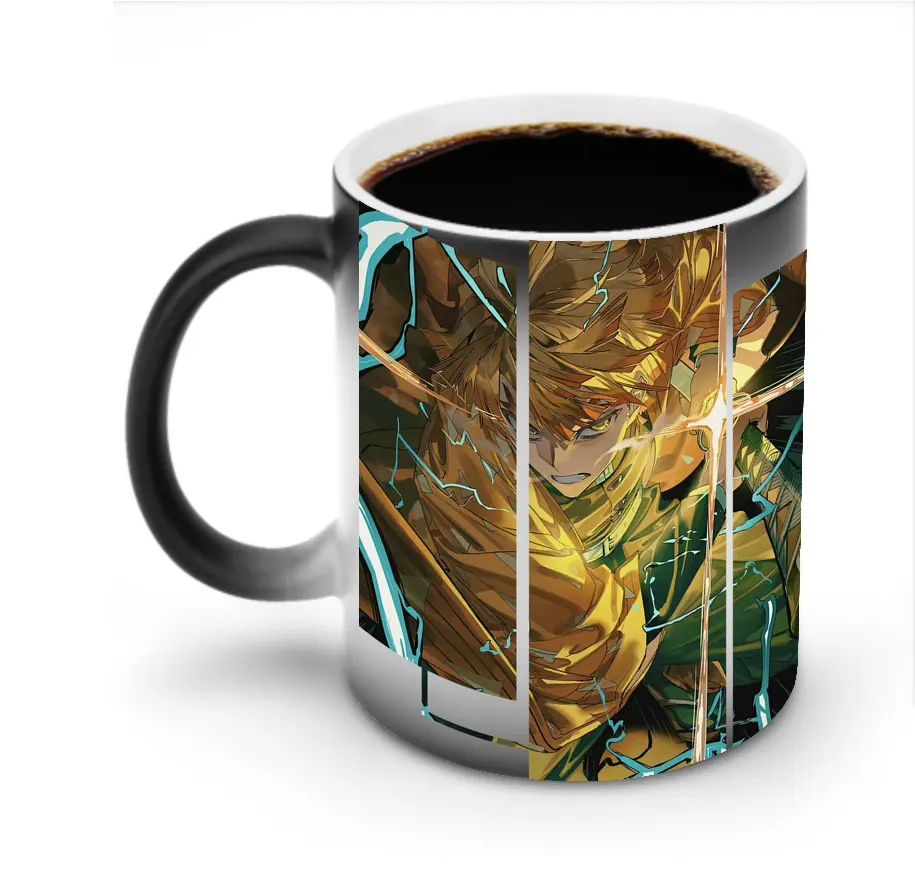 鬼滅の刃 グッズ,我妻 善逸 - 変色マグカップ ・ セラミック ・ 熱転写プリント ・ 耐久性 高品質 ・ ギフト・自宅用 コーヒー お茶