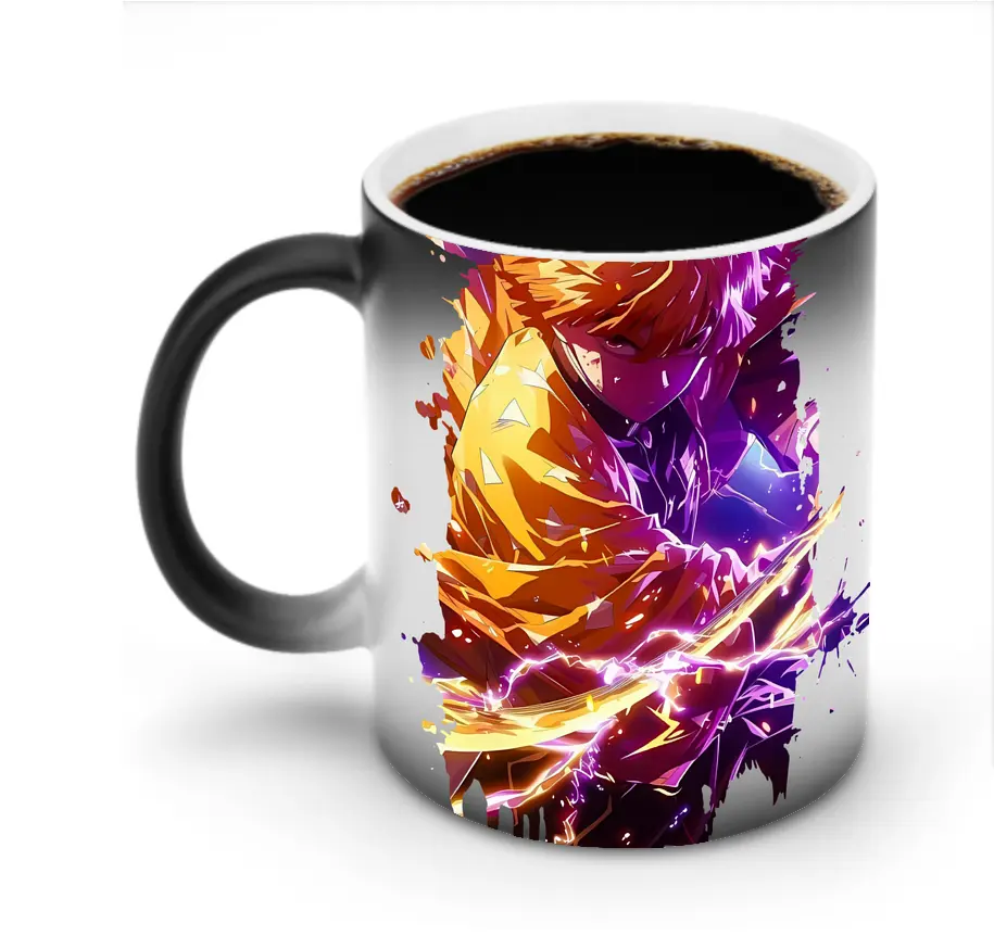 鬼滅の刃 グッズ,我妻 善逸 - 変色マグカップ ・ セラミック ・ 熱転写プリント ・ 耐久性 高品質 ・ ギフト・自宅用 コーヒー お茶