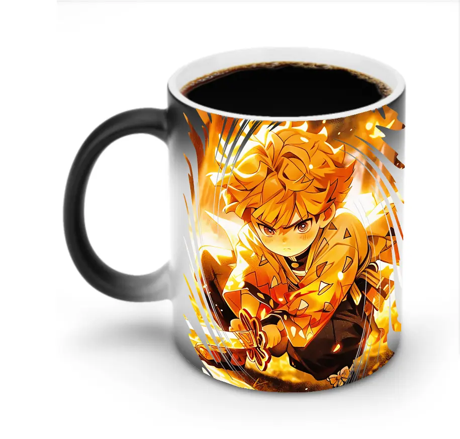 鬼滅の刃 グッズ,我妻 善逸 - 変色マグカップ ・ セラミック ・ 熱転写プリント ・ 耐久性 高品質 ・ ギフト・自宅用 コーヒー お茶