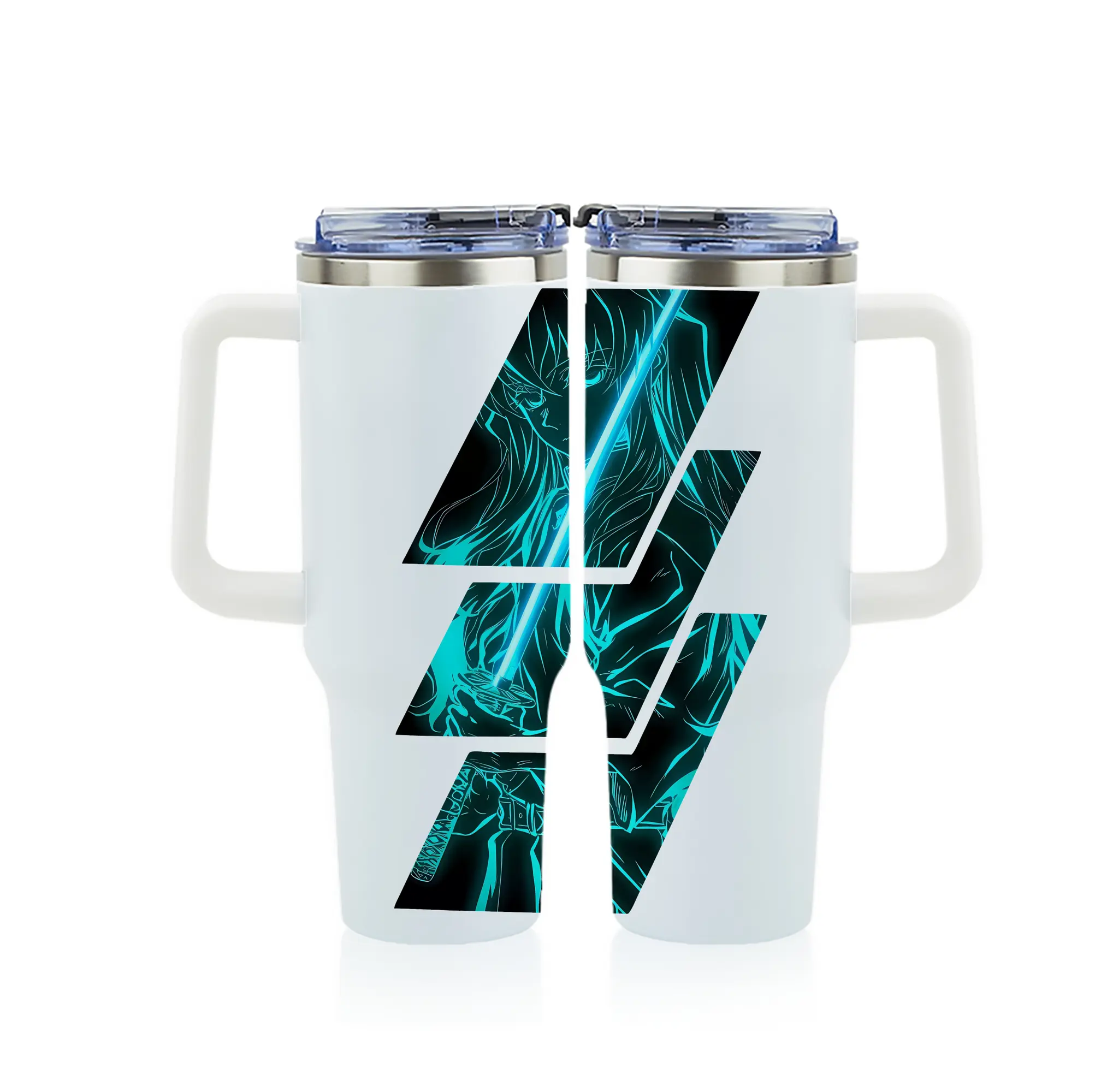 鬼滅の刃 グッズ,時透 無一郎 - 1200mL フルプリント車用タンブラー ・ 304ステンレス 内側 ・ 201ステンレス 外側 ・ 保温 保冷 ・ 通勤 ドライブ アウトドア用