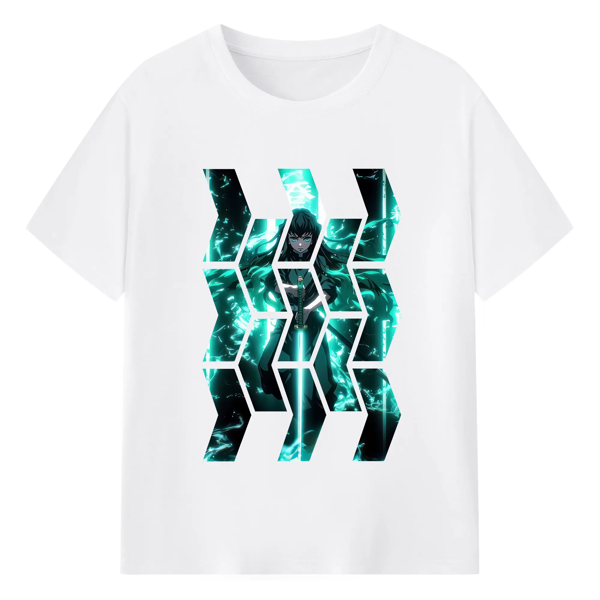 鬼滅の刃 グッズ,時透 無一郎 - 綿100％ 半袖Tシャツ ・ フロントプリント ・ 快適 通気性 ・ 日常使い 散歩 スポーツ用