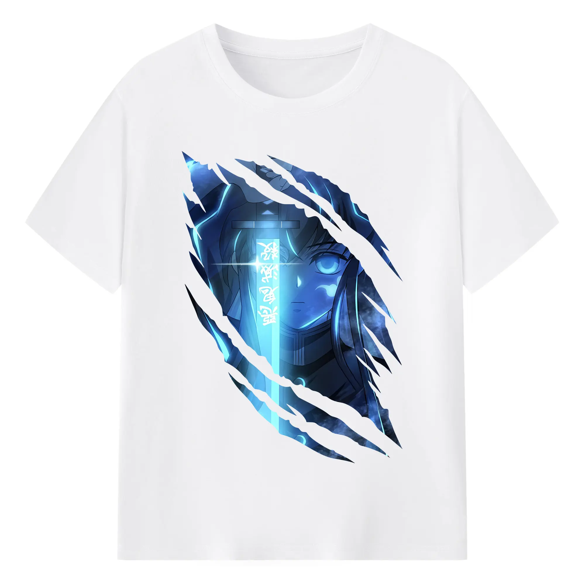 鬼滅の刃 グッズ,時透 無一郎 - 綿100％ 半袖Tシャツ ・ フロントプリント ・ 快適 通気性 ・ 日常使い 散歩 スポーツ用