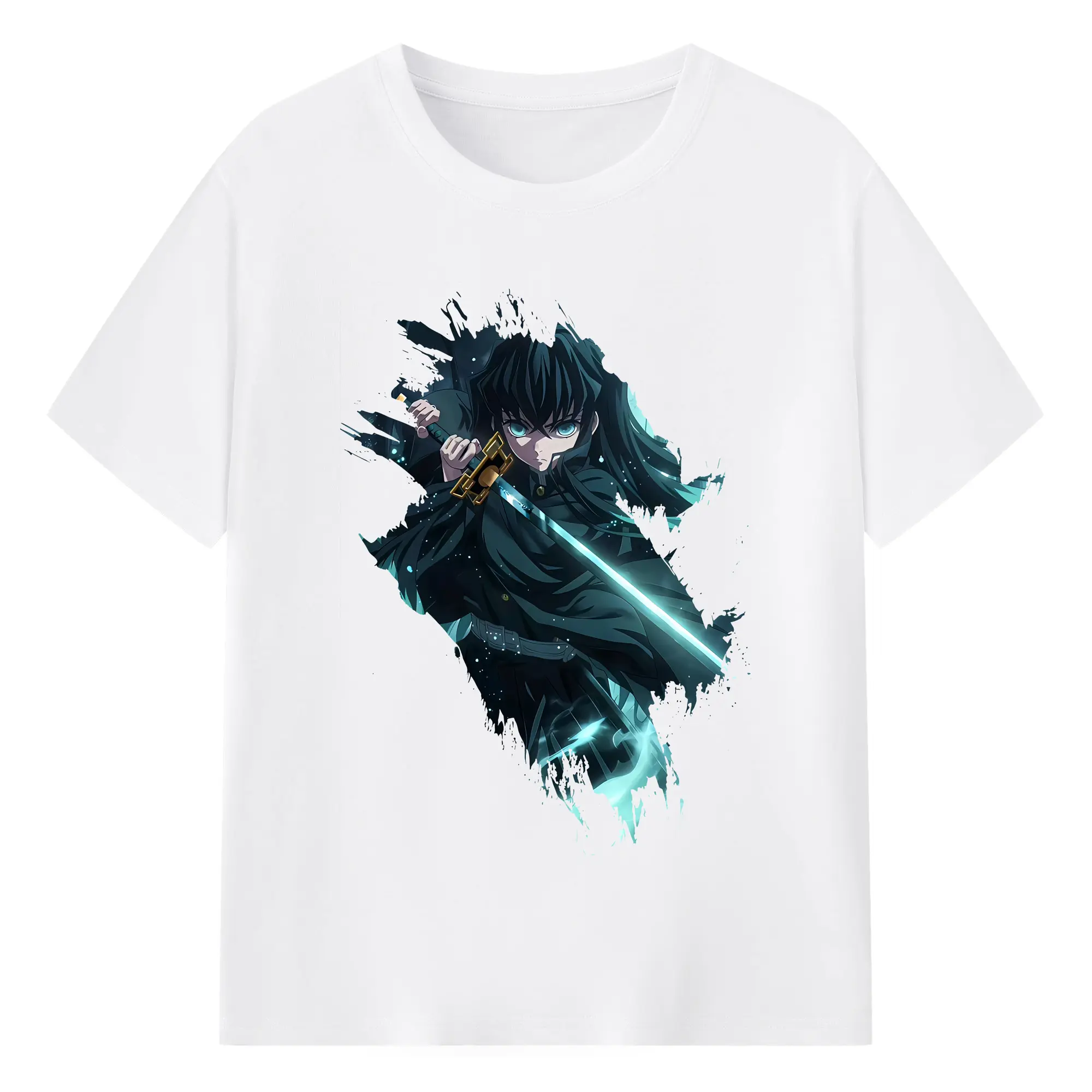 鬼滅の刃 グッズ,時透 無一郎 - 綿100％ 半袖Tシャツ ・ フロントプリント ・ 快適 通気性 ・ 日常使い 散歩 スポーツ用