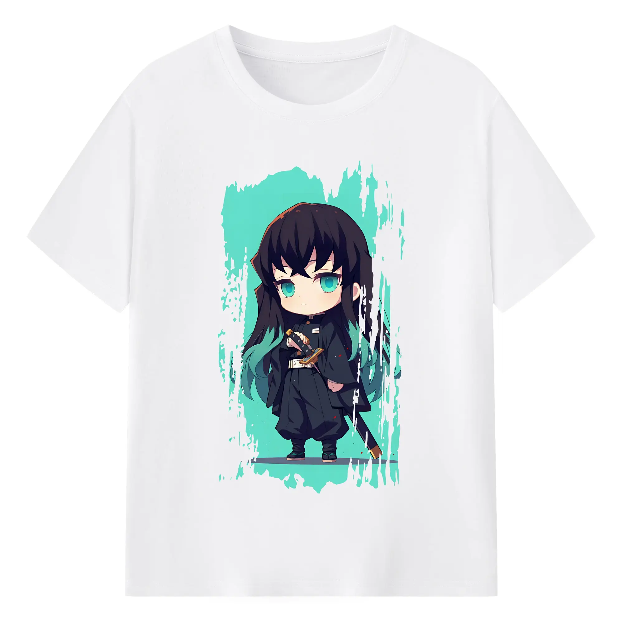 鬼滅の刃 グッズ,時透 無一郎 - 綿100％ 半袖Tシャツ ・ フロントプリント ・ 快適 通気性 ・ 日常使い 散歩 スポーツ用