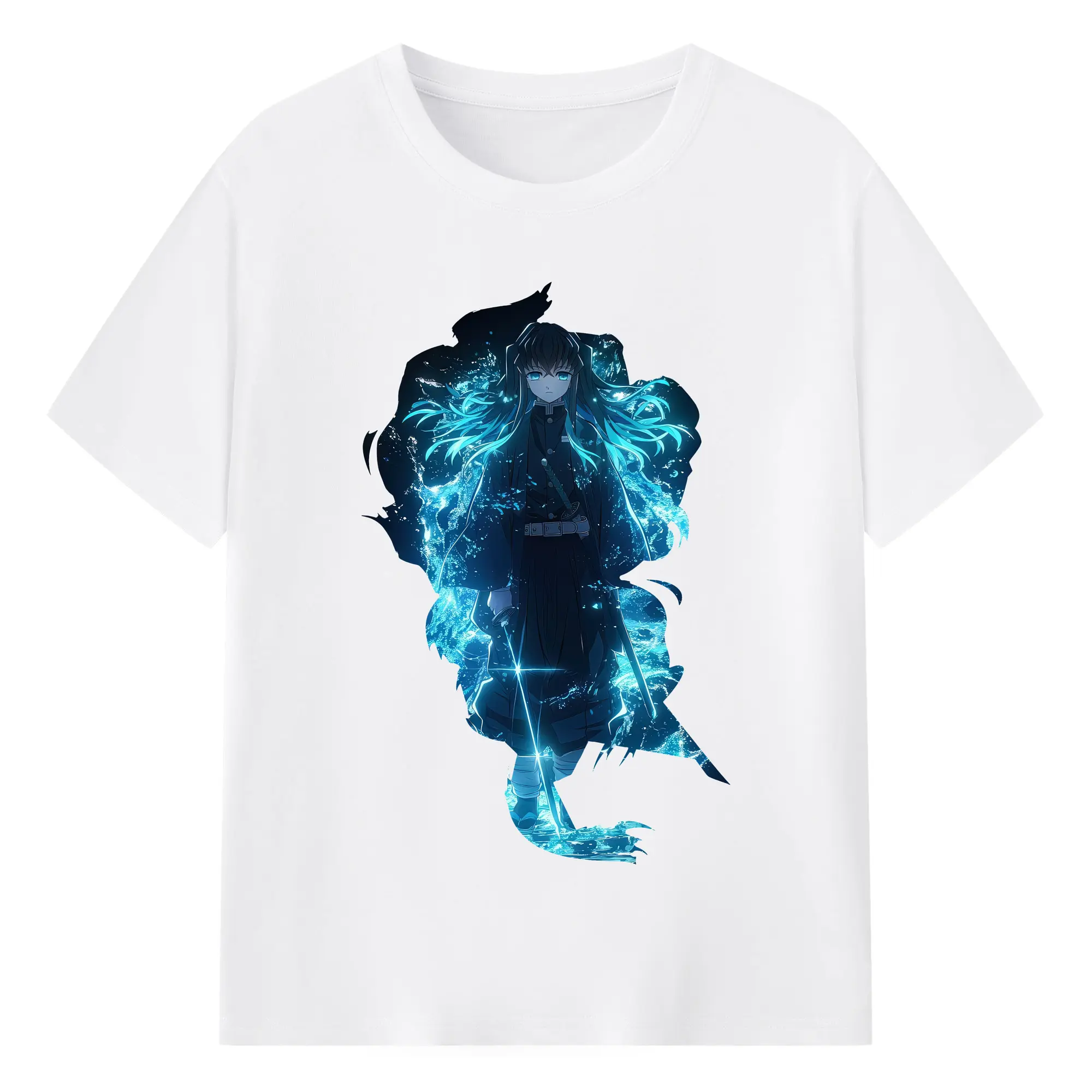 鬼滅の刃 グッズ,時透 無一郎 - 綿100％ 半袖Tシャツ ・ フロントプリント ・ 快適 通気性 ・ 日常使い 散歩 スポーツ用