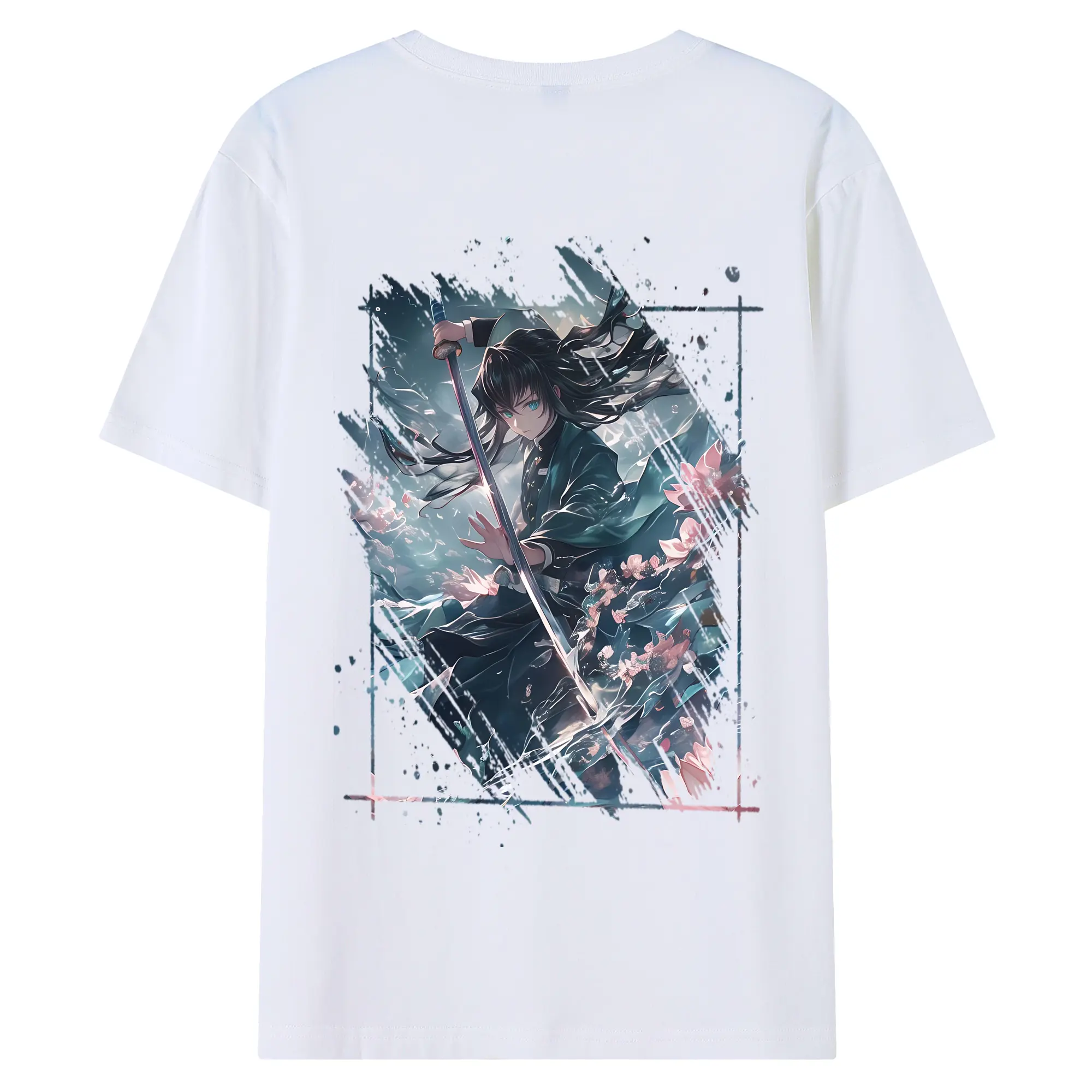 鬼滅の刃 グッズ,時透 無一郎 - 綿100％ 半袖Tシャツ ・ バックプリント ・ 快適 通気性 ・ 日常使い 散歩 スポーツ用