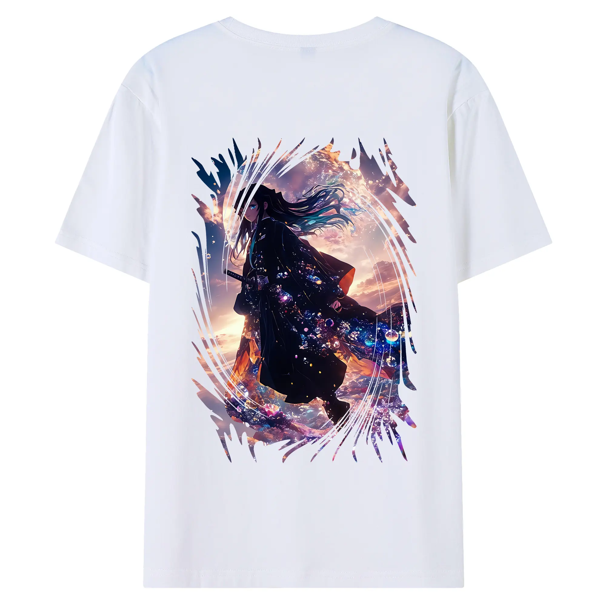 鬼滅の刃 グッズ,時透 無一郎 - 綿100％ 半袖Tシャツ ・ バックプリント ・ 快適 通気性 ・ 日常使い 散歩 スポーツ用