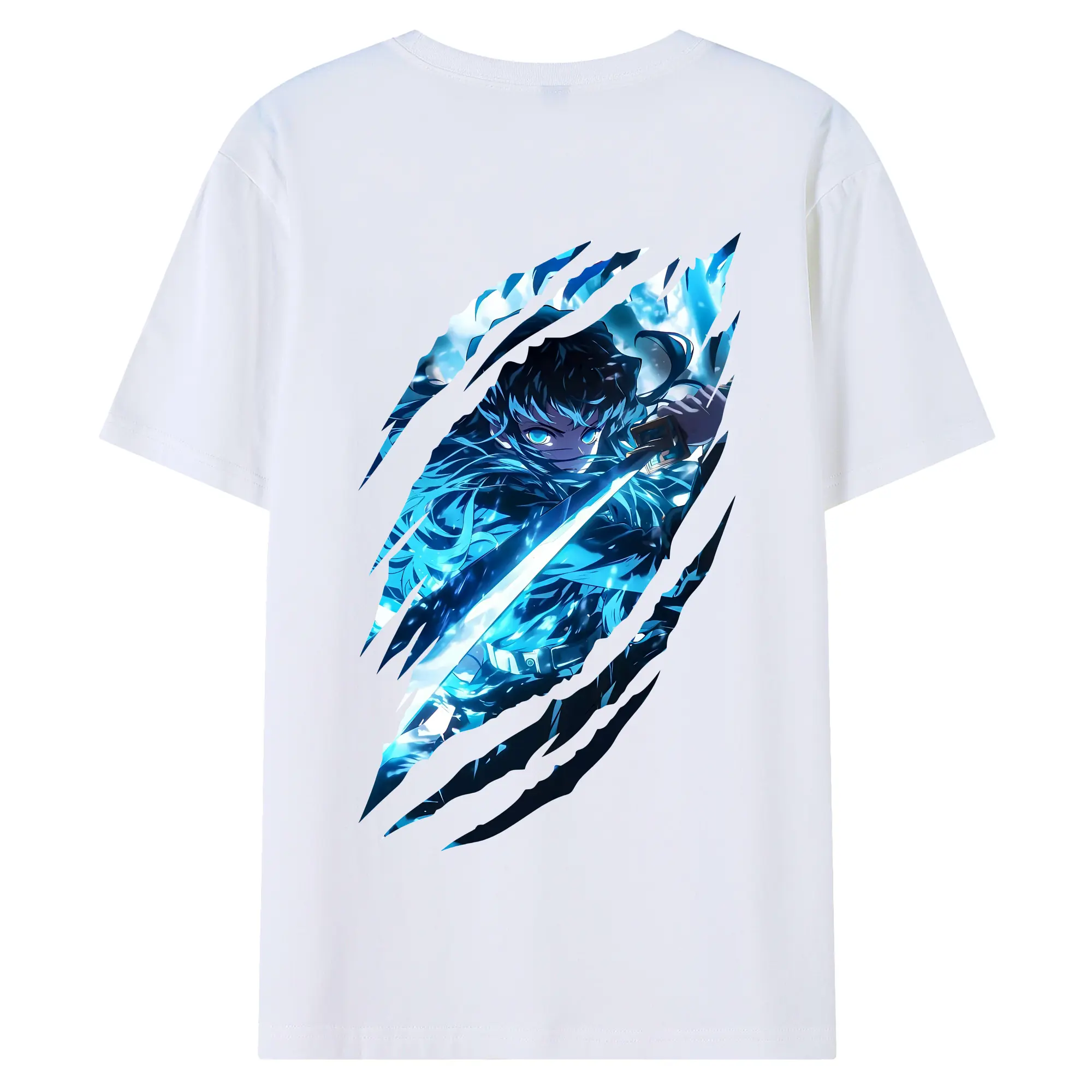 鬼滅の刃 グッズ,時透 無一郎 - 綿100％ 半袖Tシャツ ・ バックプリント ・ 快適 通気性 ・ 日常使い 散歩 スポーツ用