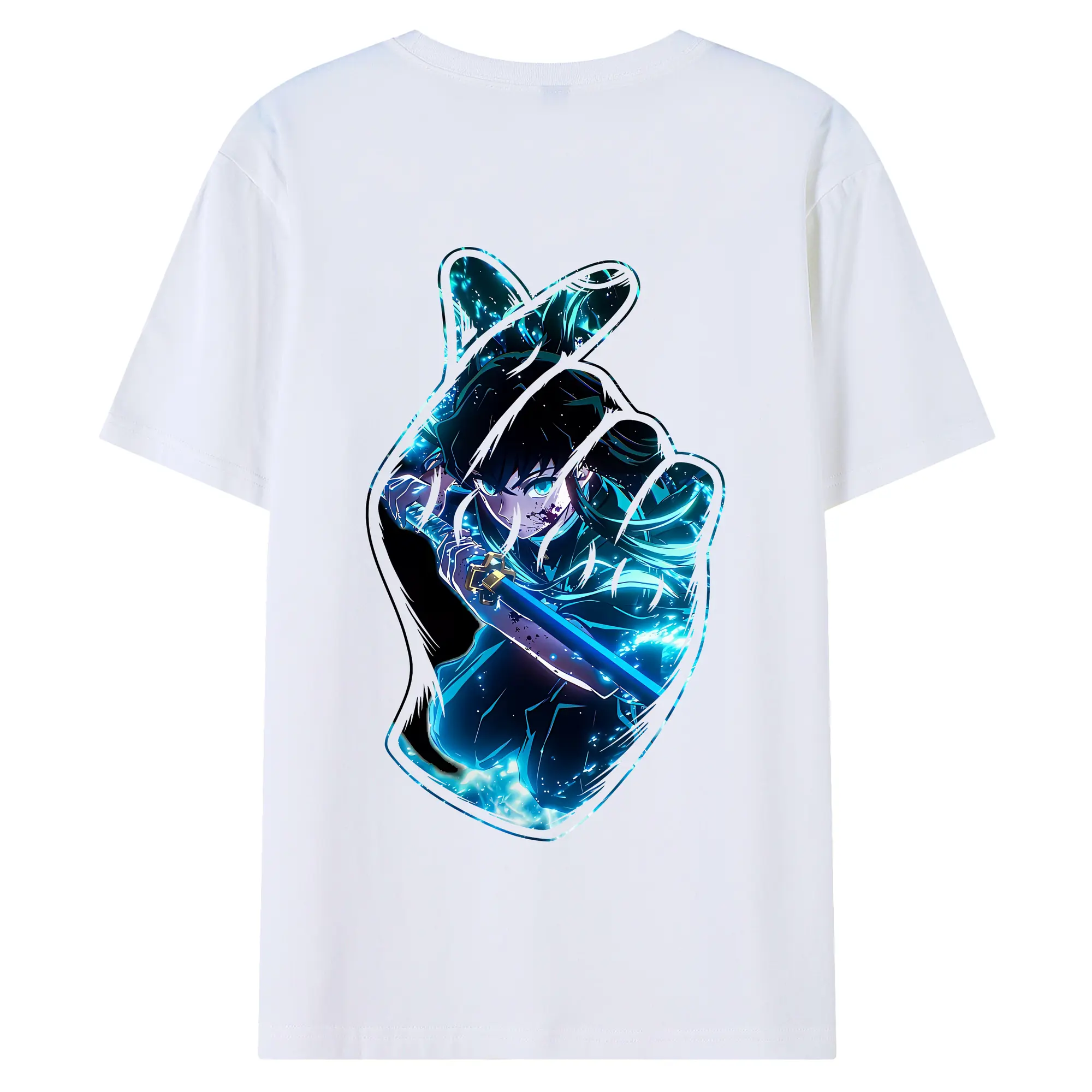 鬼滅の刃 グッズ,時透 無一郎 - 綿100％ 半袖Tシャツ ・ バックプリント ・ 快適 通気性 ・ 日常使い 散歩 スポーツ用