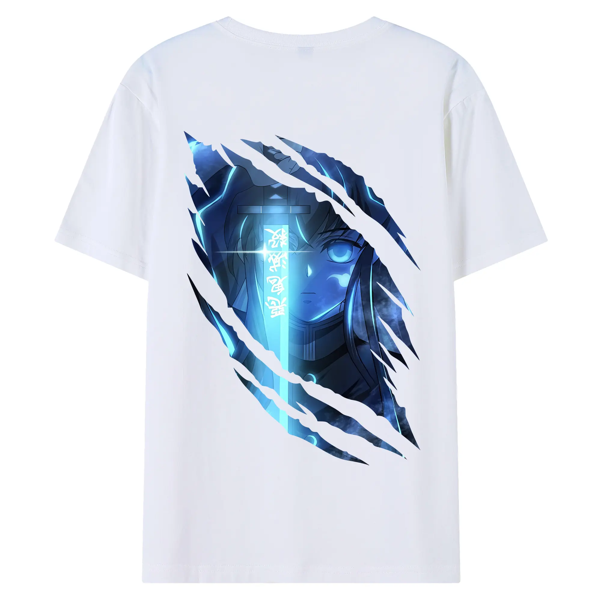 鬼滅の刃 グッズ,時透 無一郎 - 綿100％ 半袖Tシャツ ・ バックプリント ・ 快適 通気性 ・ 日常使い 散歩 スポーツ用