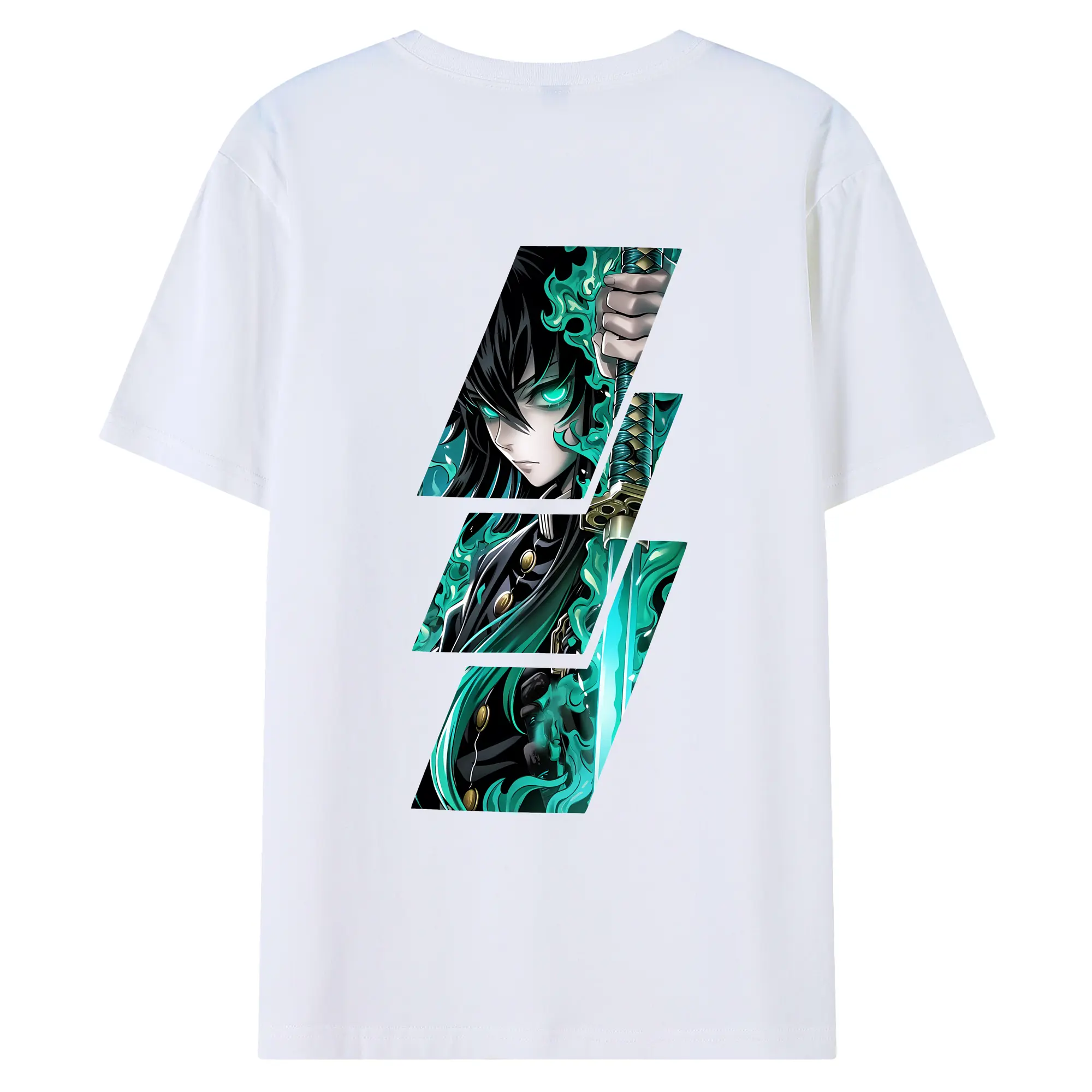 鬼滅の刃 グッズ,時透 無一郎 - 綿100％ 半袖Tシャツ ・ バックプリント ・ 快適 通気性 ・ 日常使い 散歩 スポーツ用