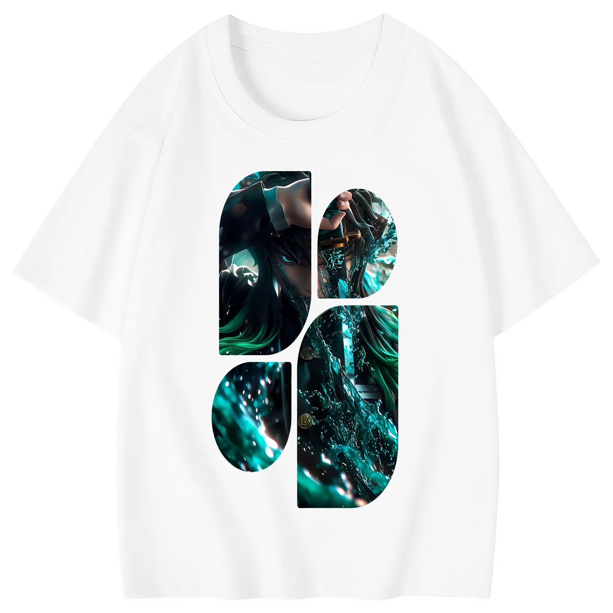 鬼滅の刃 グッズ,時透 無一郎 - 綿100％ キッズTシャツ ・ フロントプリント ・ 快適 通気性 ・ スポーツ カジュアル 散歩用