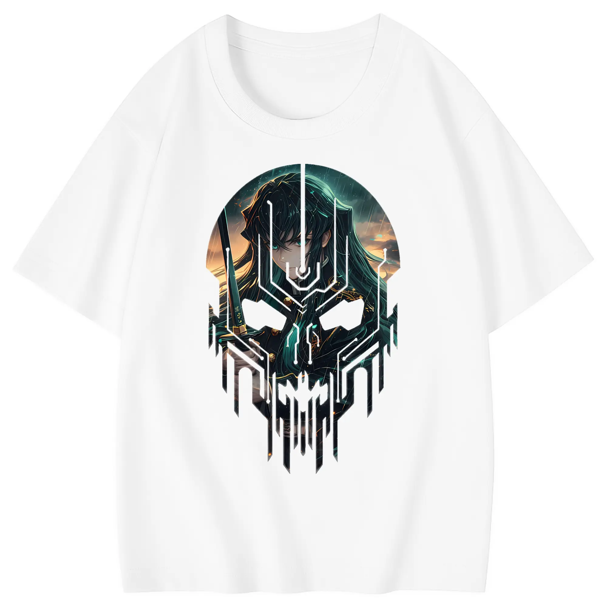 鬼滅の刃 グッズ,時透 無一郎 - 綿100％ キッズTシャツ ・ フロントプリント ・ 快適 通気性 ・ スポーツ カジュアル 散歩用