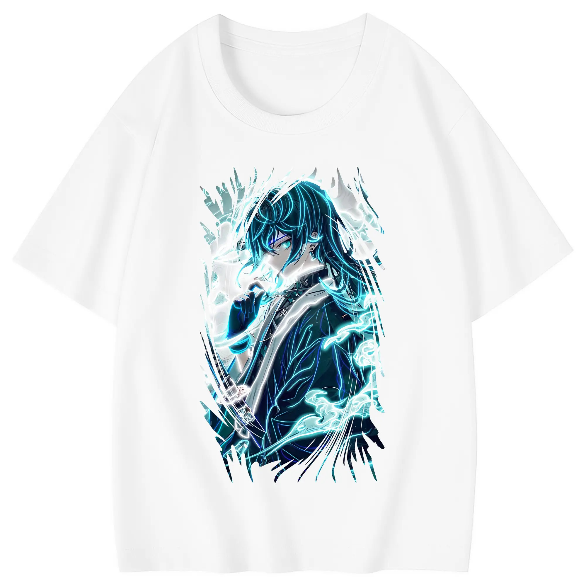 鬼滅の刃 グッズ,時透 無一郎 - 綿100％ キッズTシャツ ・ フロントプリント ・ 快適 通気性 ・ スポーツ カジュアル 散歩用