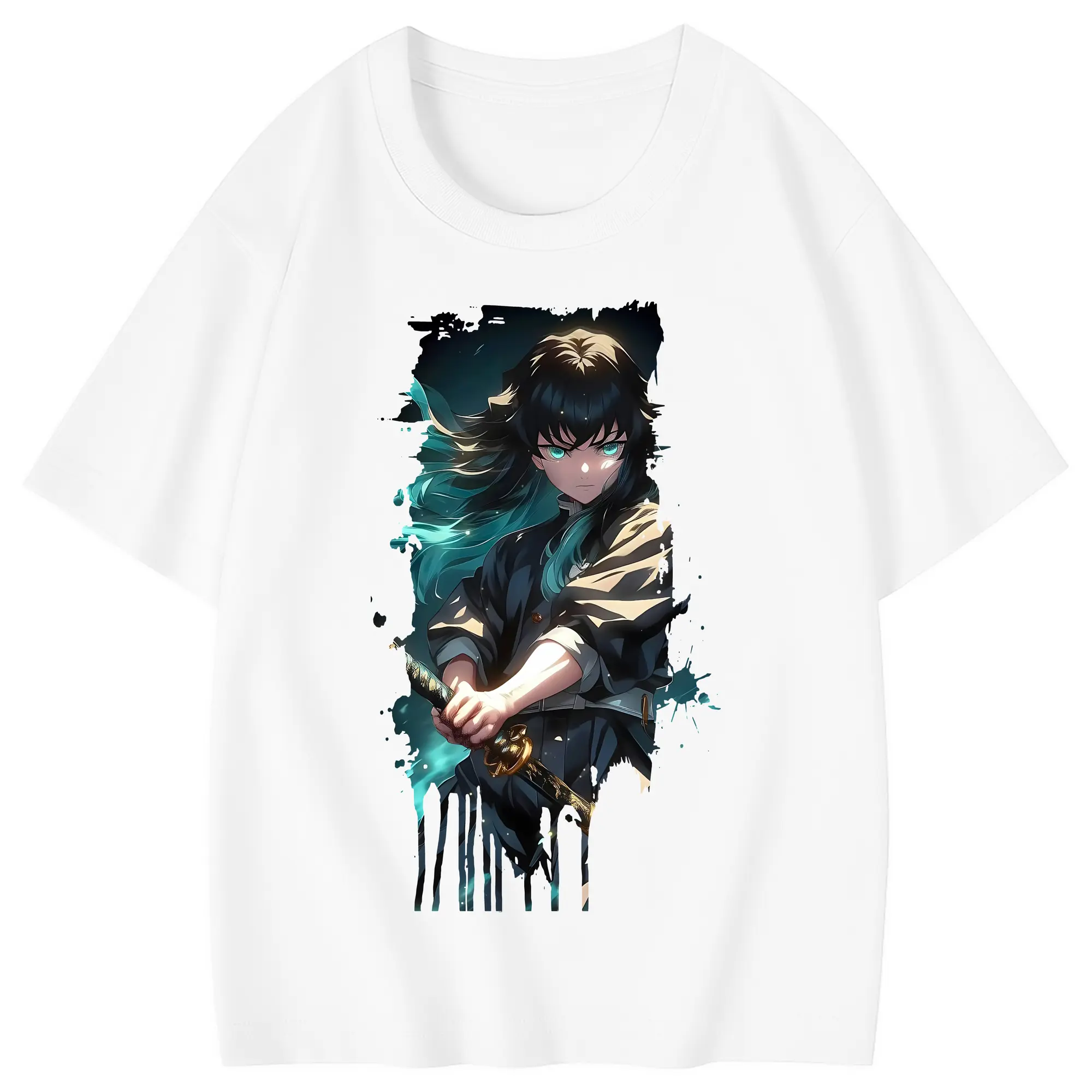 鬼滅の刃 グッズ,時透 無一郎 - 綿100％ キッズTシャツ ・ フロントプリント ・ 快適 通気性 ・ スポーツ カジュアル 散歩用