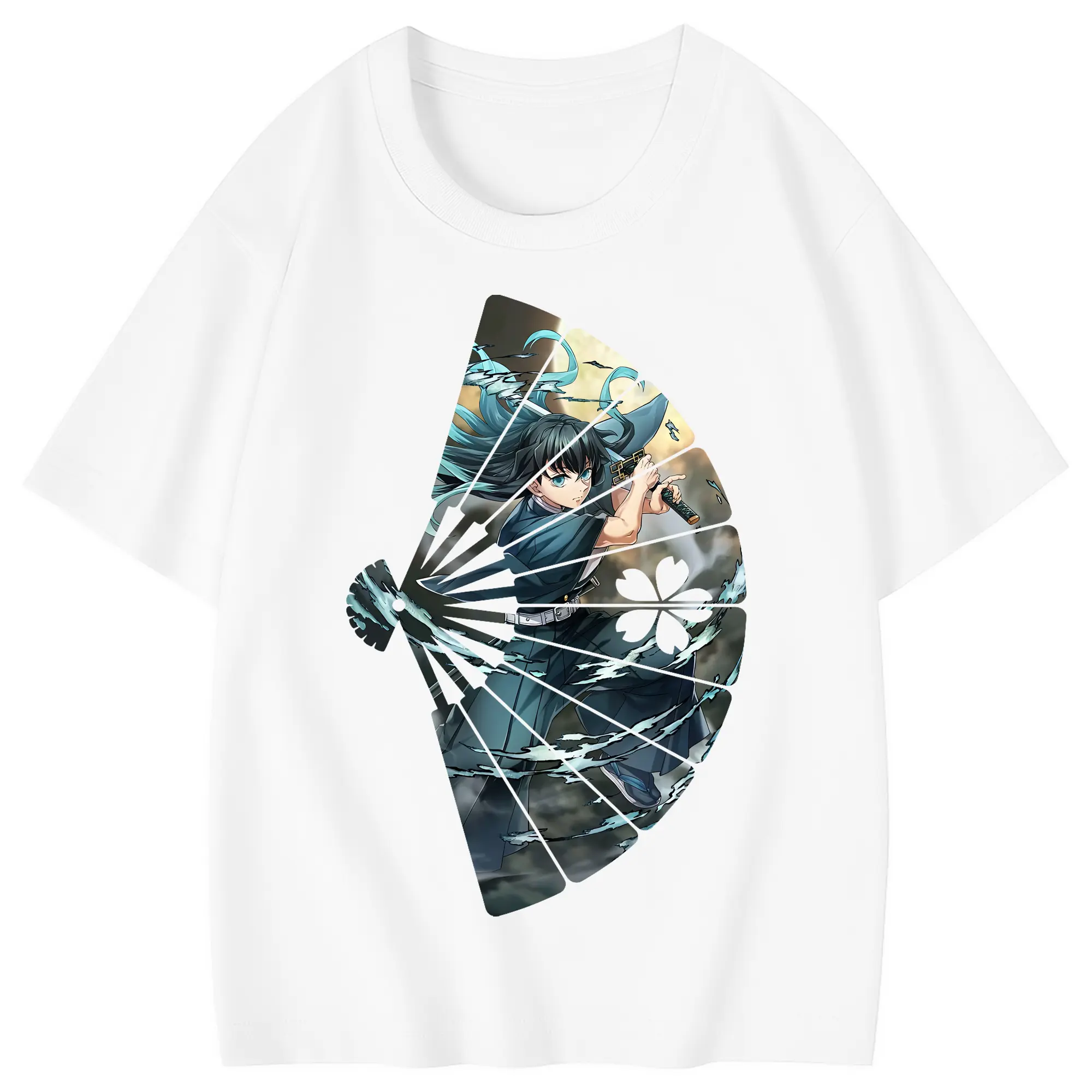 鬼滅の刃 グッズ,時透 無一郎 - 綿100％ キッズTシャツ ・ フロントプリント ・ 快適 通気性 ・ スポーツ カジュアル 散歩用