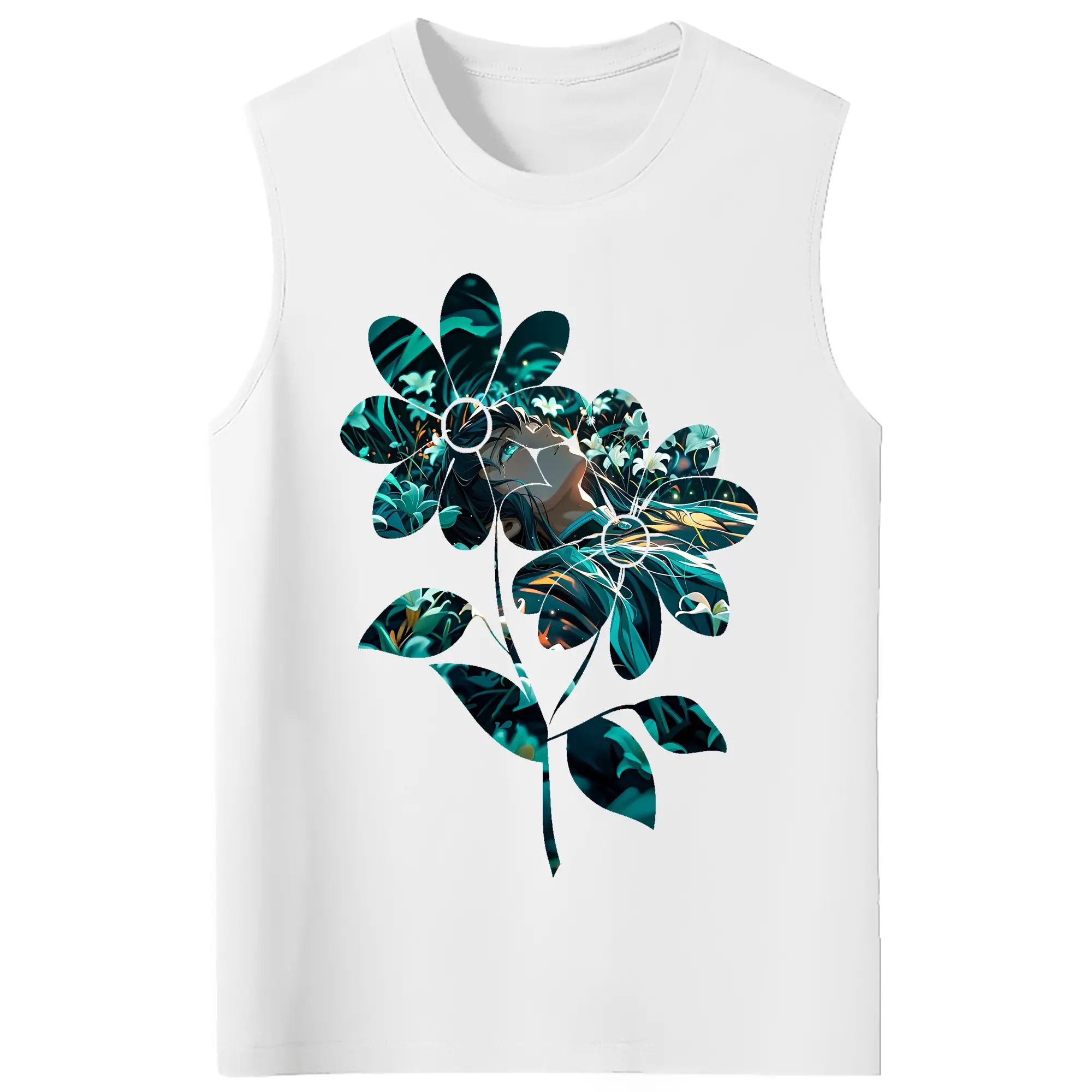 鬼滅の刃 グッズ,時透 無一郎 - コットン100％ タンクトップ ・ フロントプリント ・ タイトフィット ・ 快適 通気性 ・ スポーツ カジュアル 散歩用