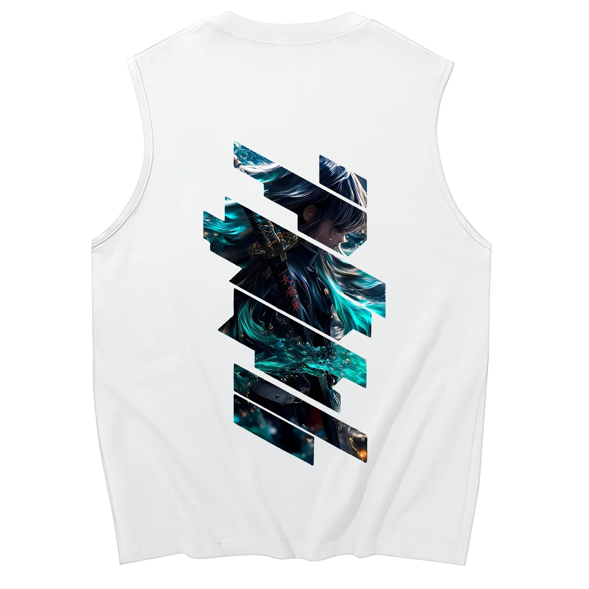 鬼滅の刃 グッズ,時透 無一郎 - コットン100％ タンクトップ ・ 背面プリント ・ タイトシルエット ・ 快適 通気性 ・ スポーツ カジュアル 散歩用